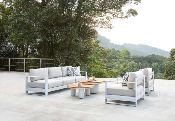 Salon  canap de jardin design aluminium haut de gamme - IRIS BIS