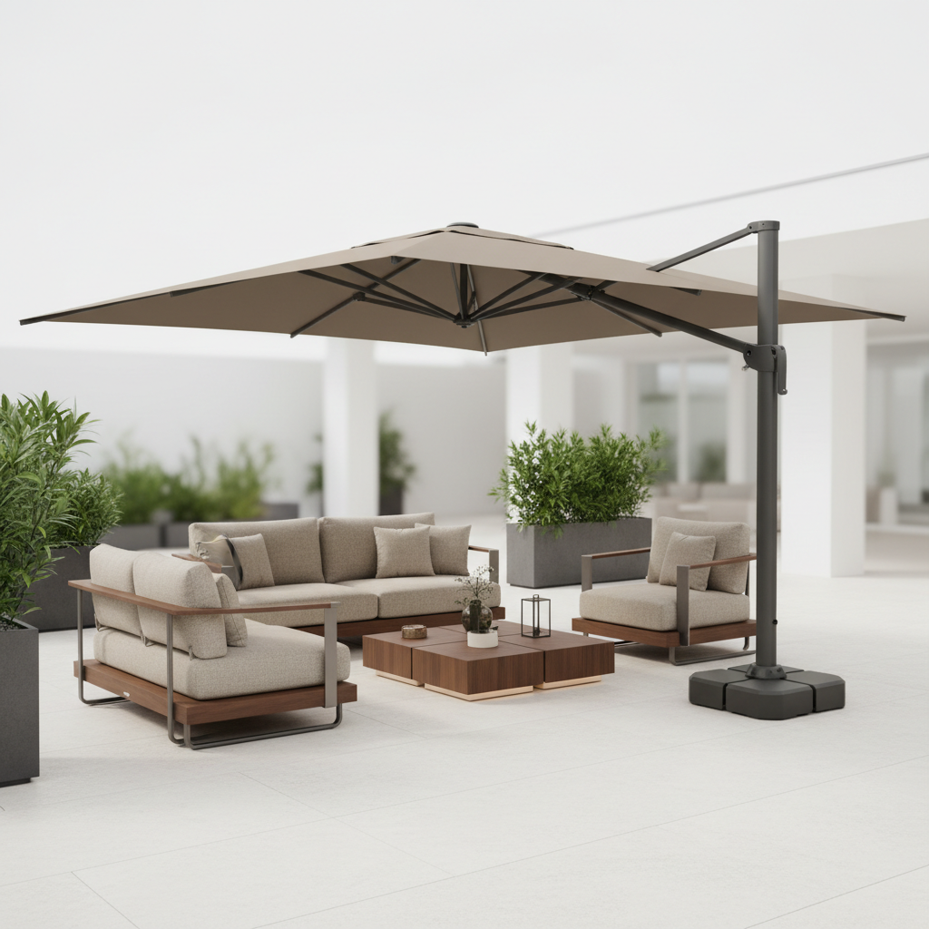 Parasol Déporté AILY by Pininfarina : Design Italien & Luxe 3x3m