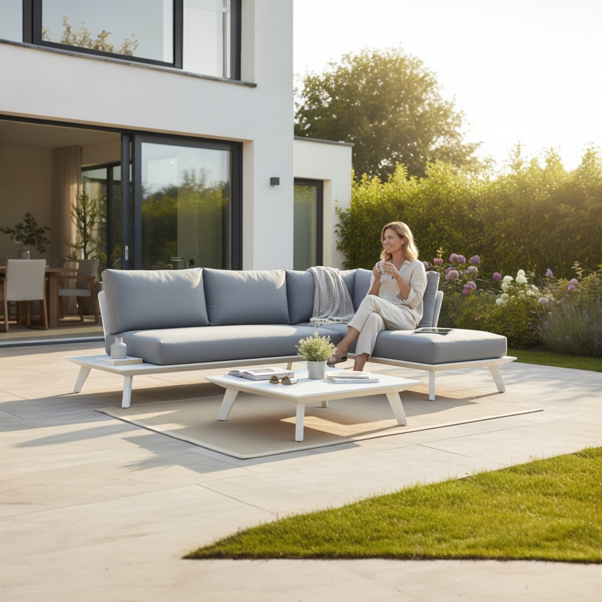 Canapé de jardin design en aluminium - TINY MINI BLANC