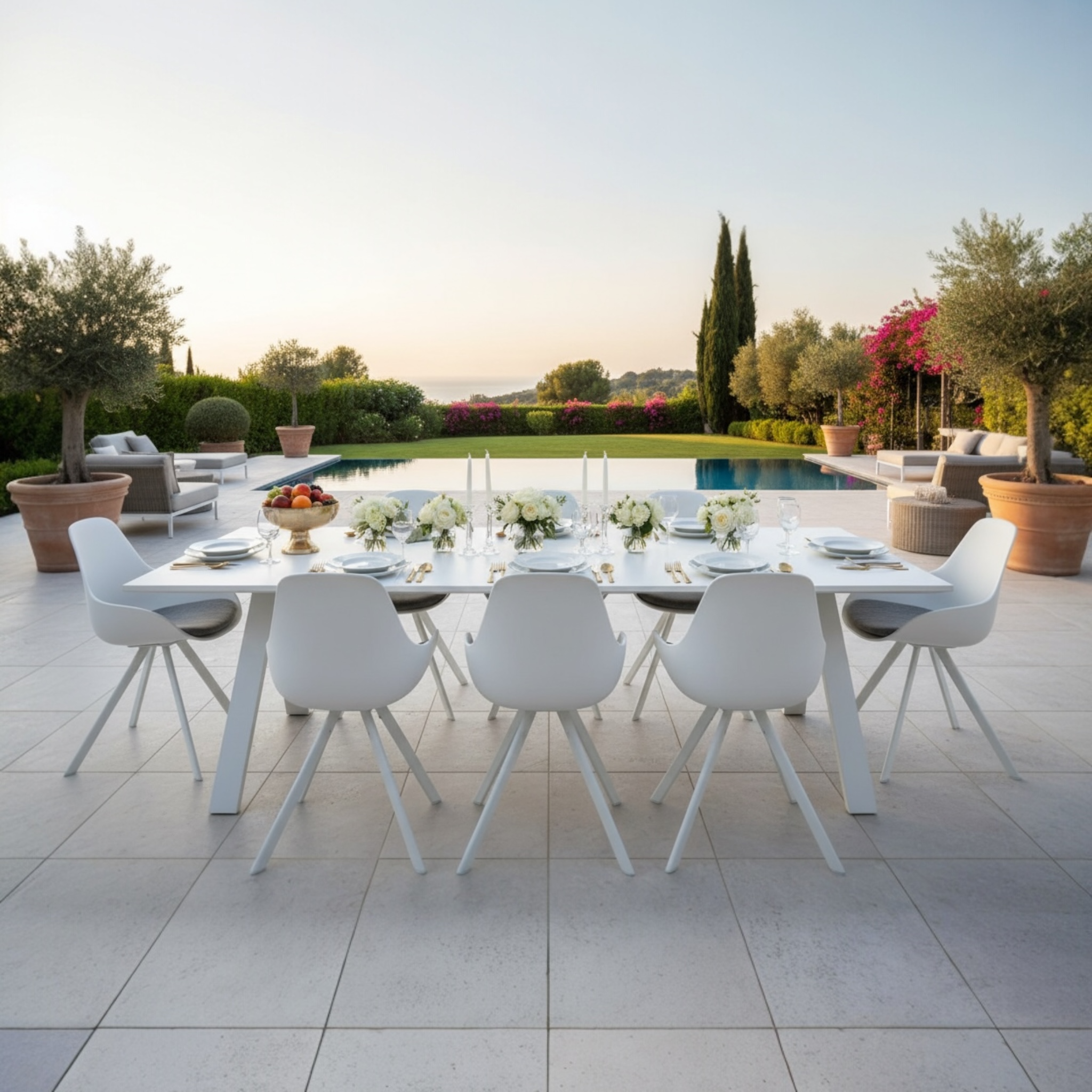 Table de jardin en aluminium avec plateau céramique 240CM - MONDO