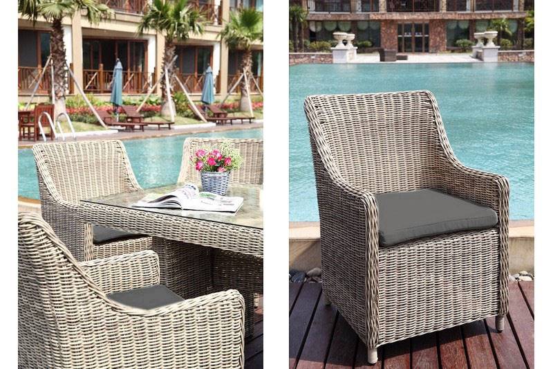 Fauteuil de jardin en résine tressée (lot de 2) - HAILEY OSIER