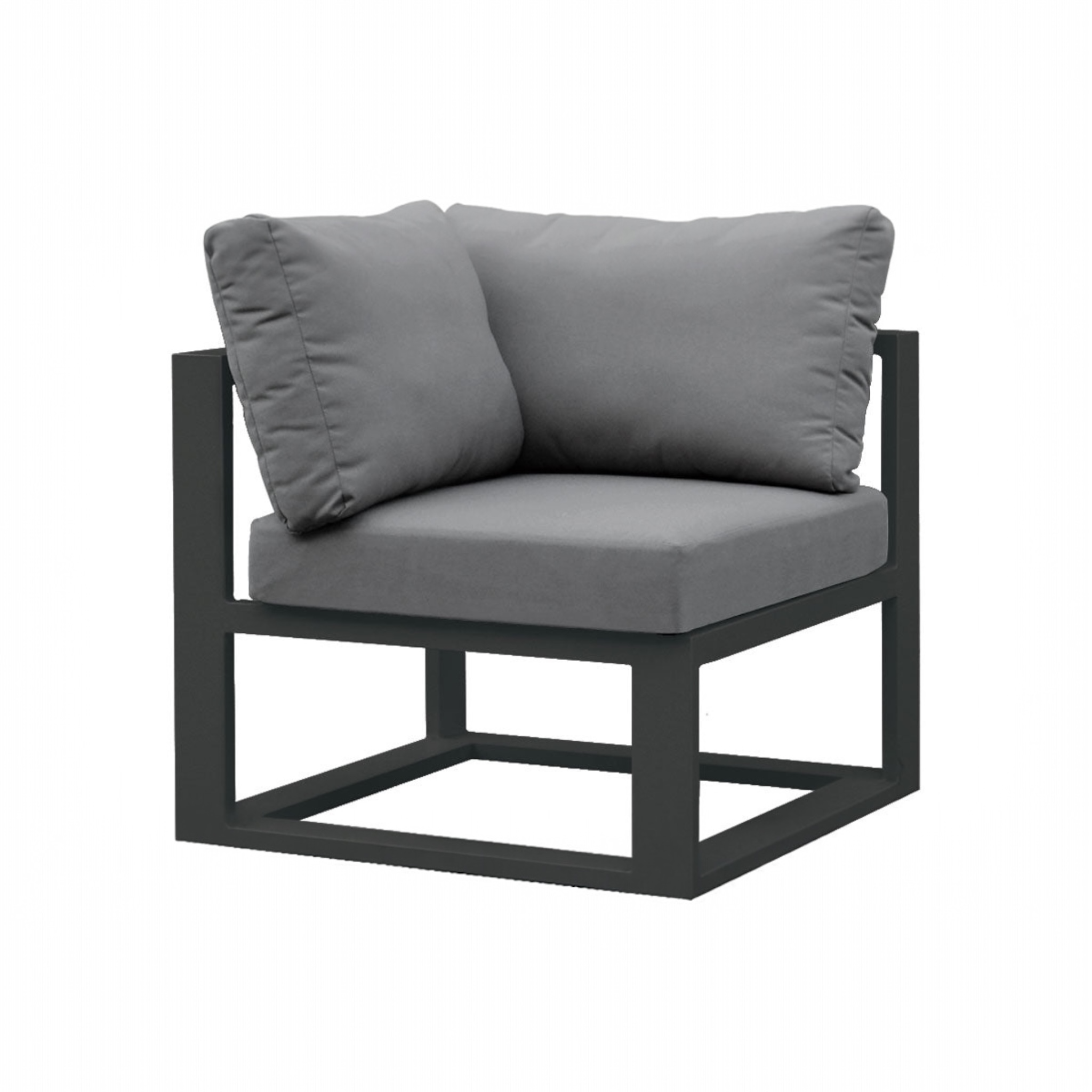 Fauteuil d'angle de jardin en aluminium - BELLY NOIR