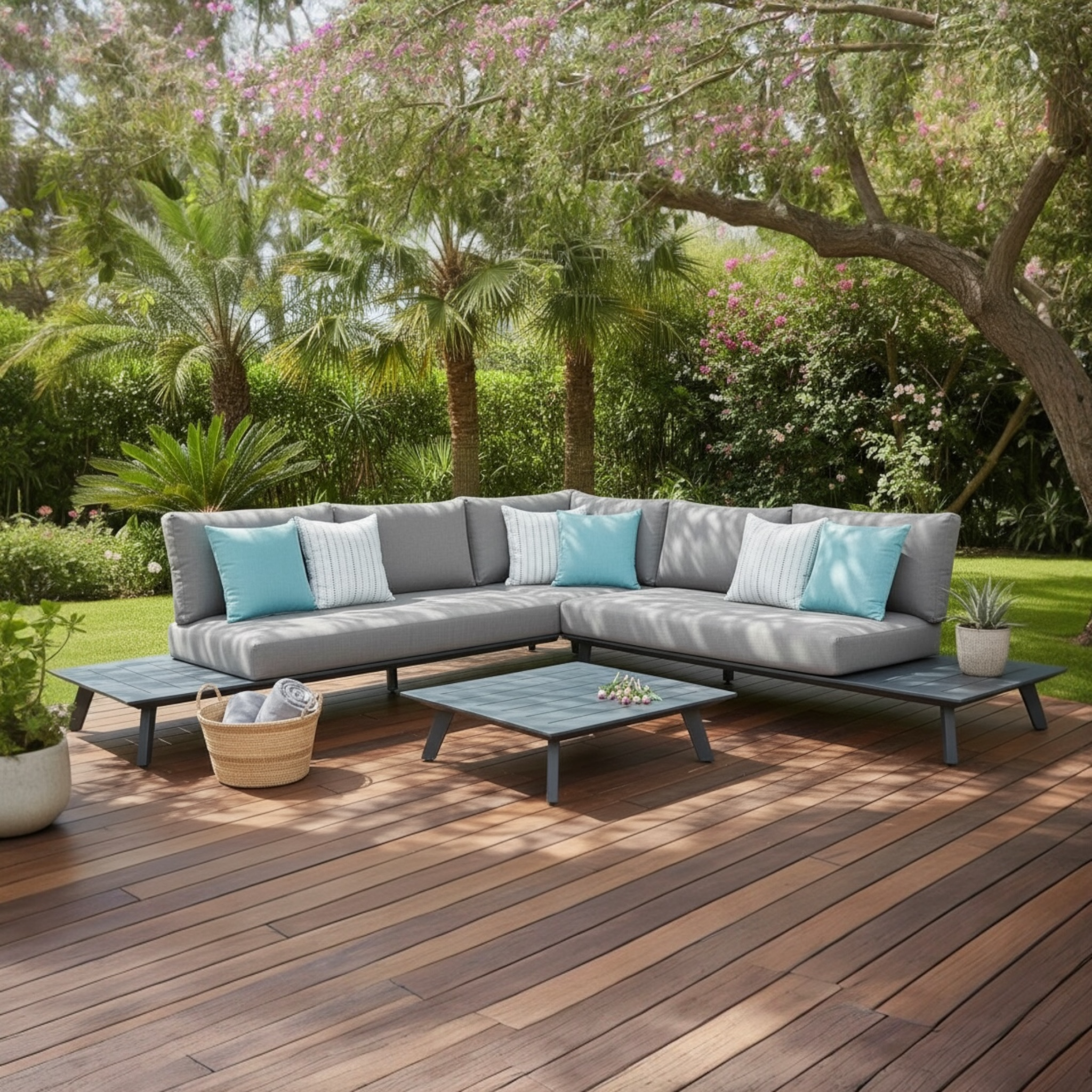 Salon de jardin design en aluminium - TINY NOIR