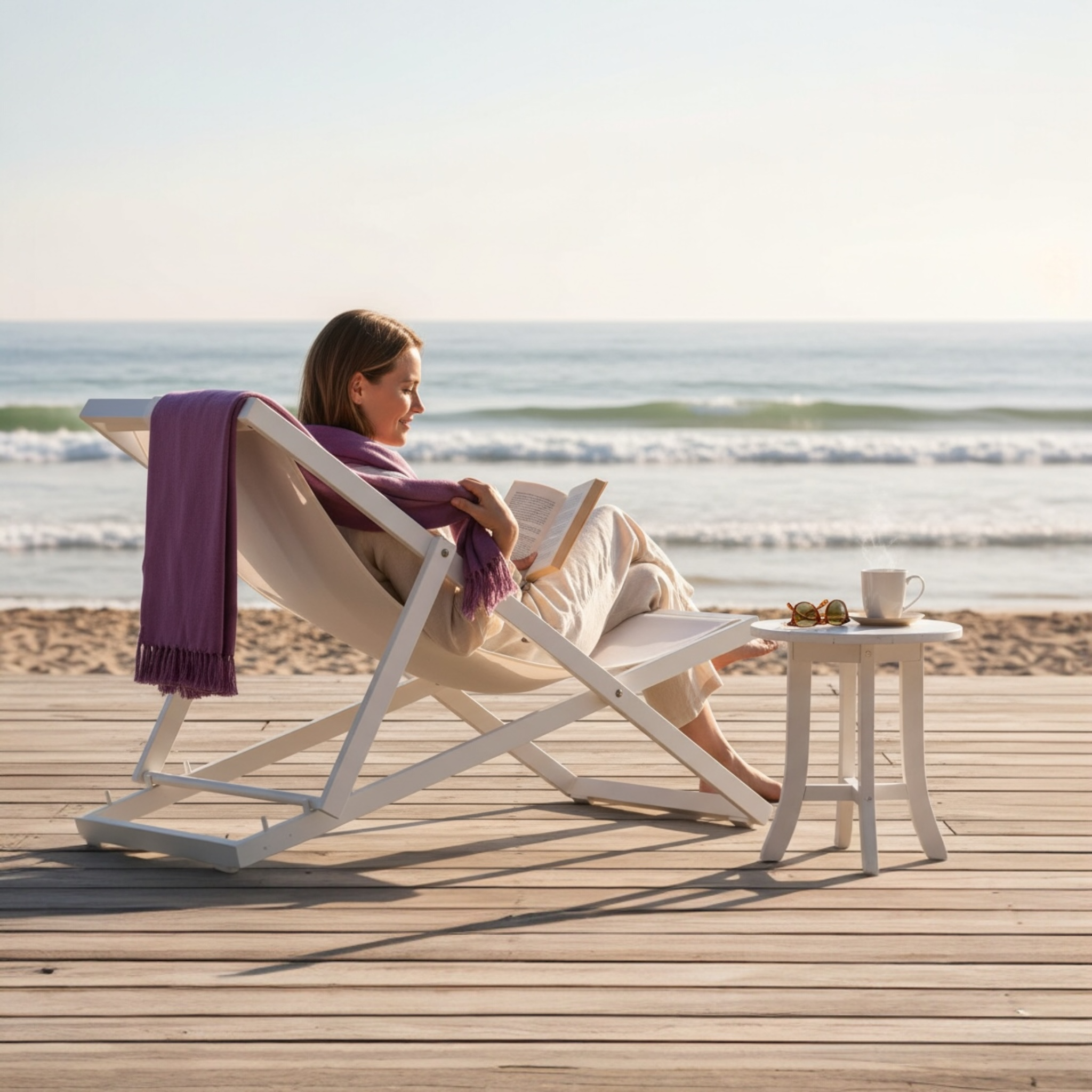 Chilienne, Chaise longue de jardin en aluminium - KASSY BLANC