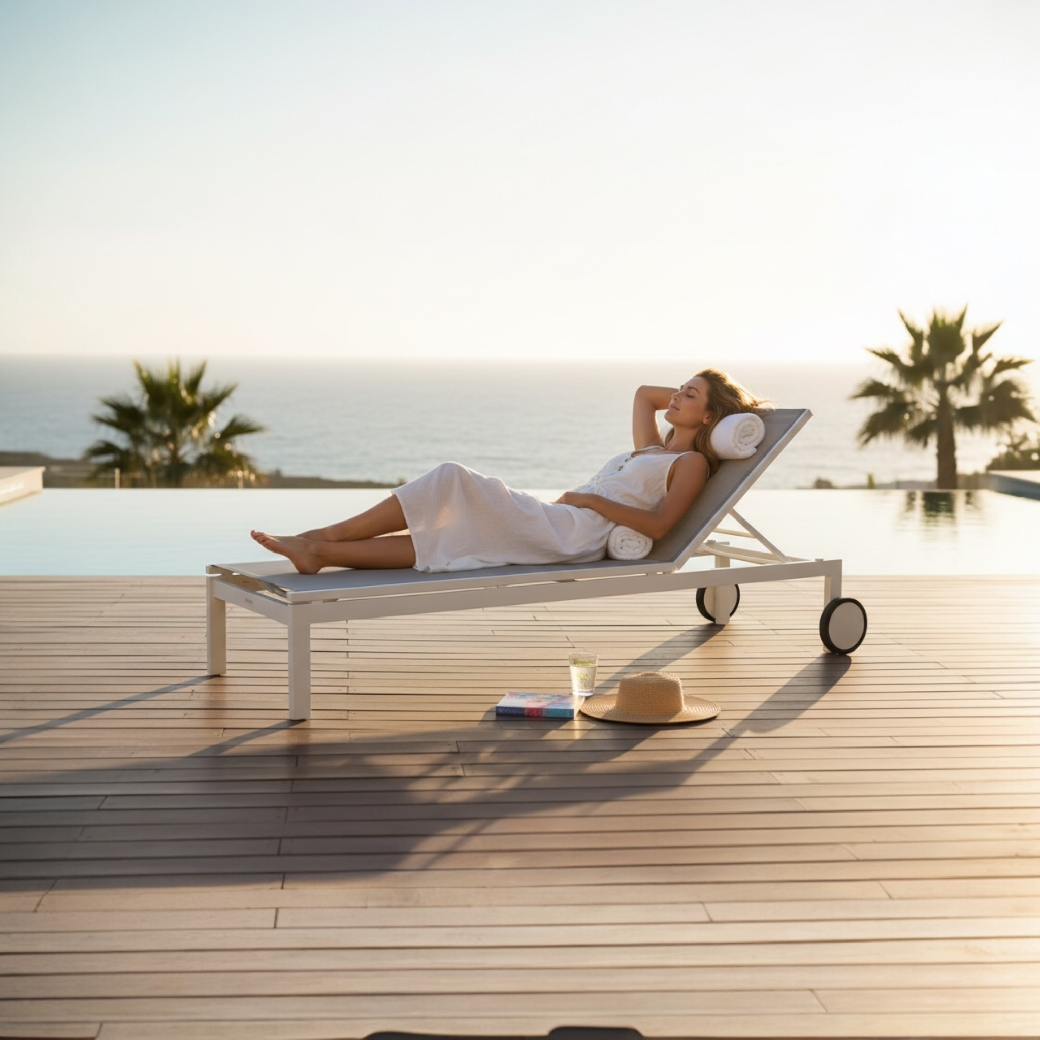 Lit de piscine design bonne qualité Sully