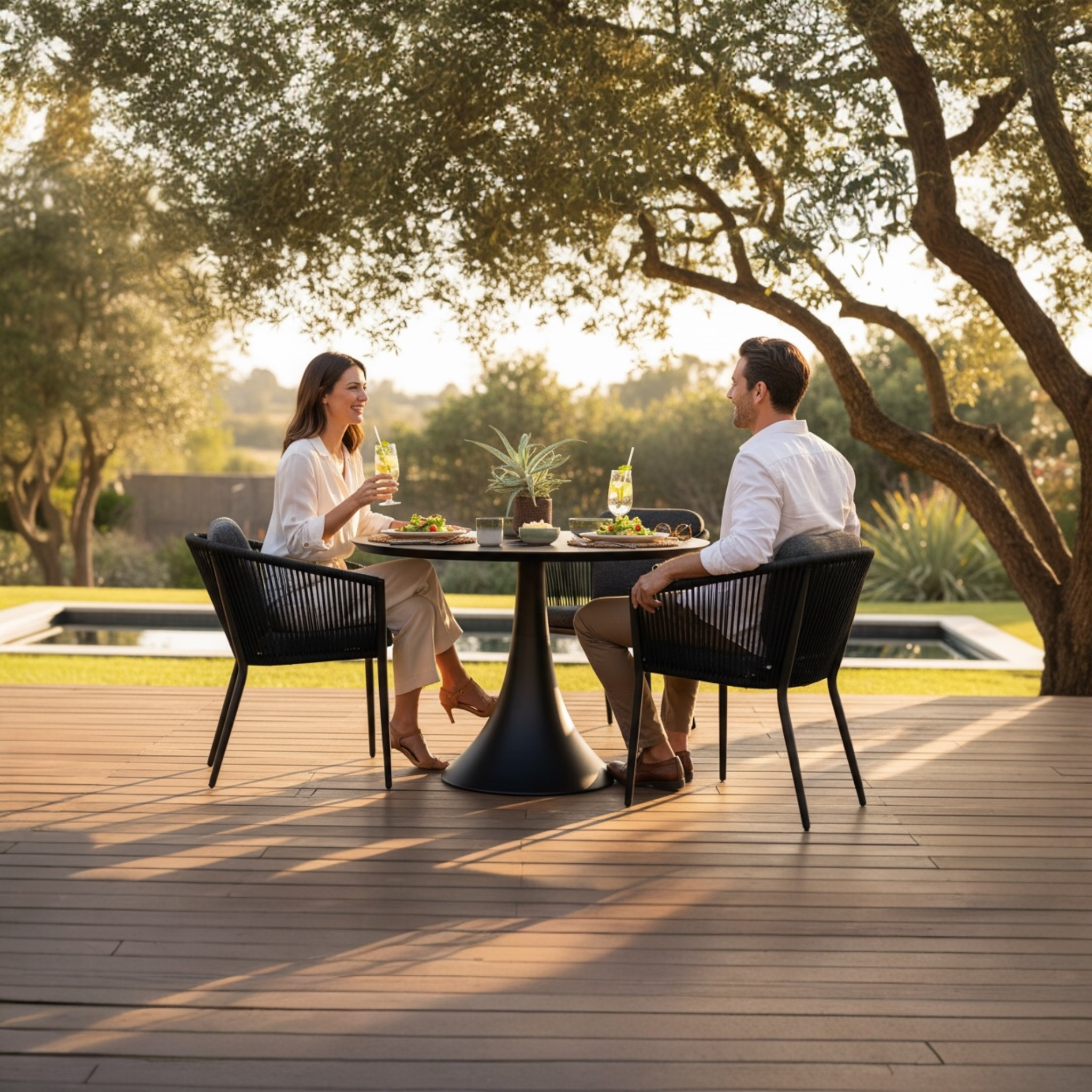 Table ronde pour balcon Fano noir
