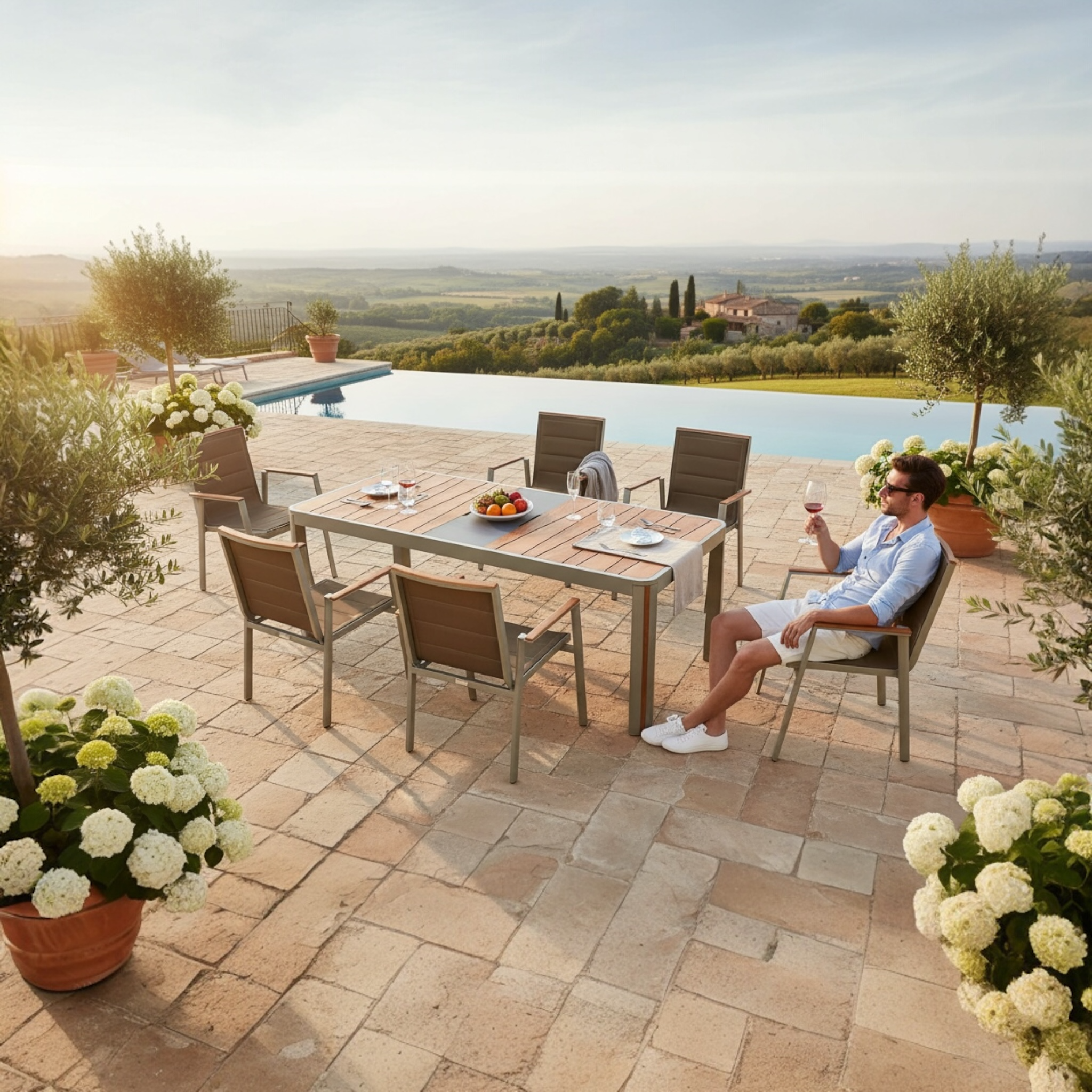 Ensemble repas de jardin 6 personne Genova