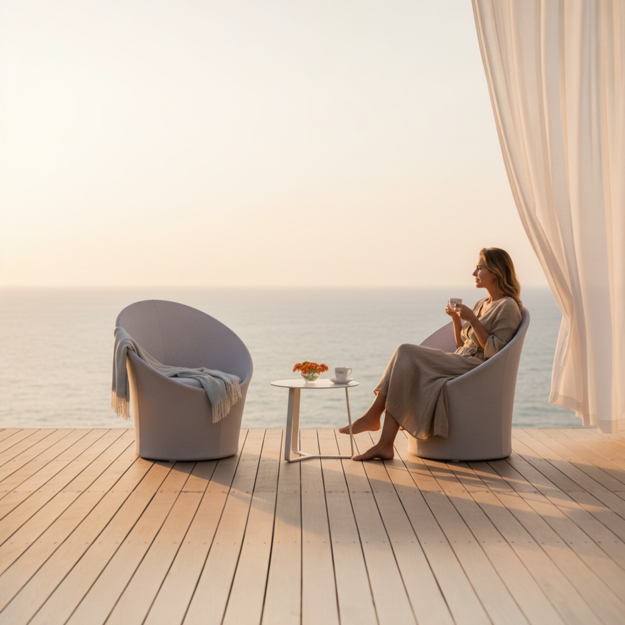 Duo fauteuil de balcon blanc Luna