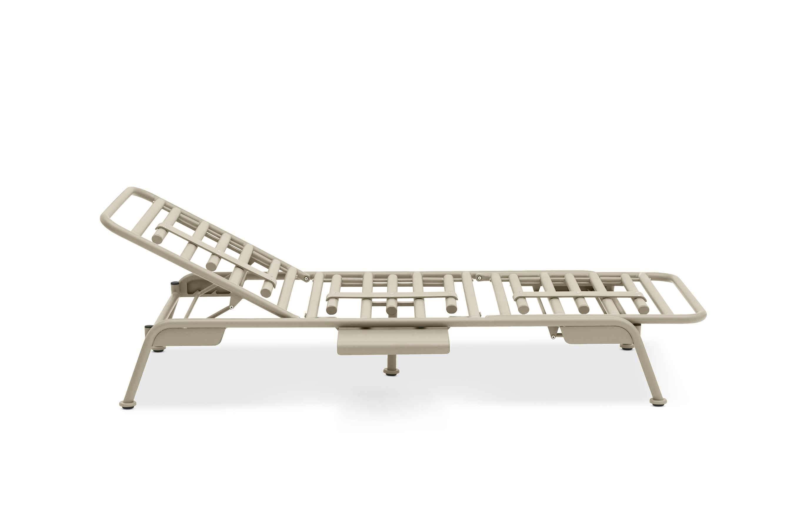 Salon de jardin / bain de soleil modulable en aluminium beige - SUNNY