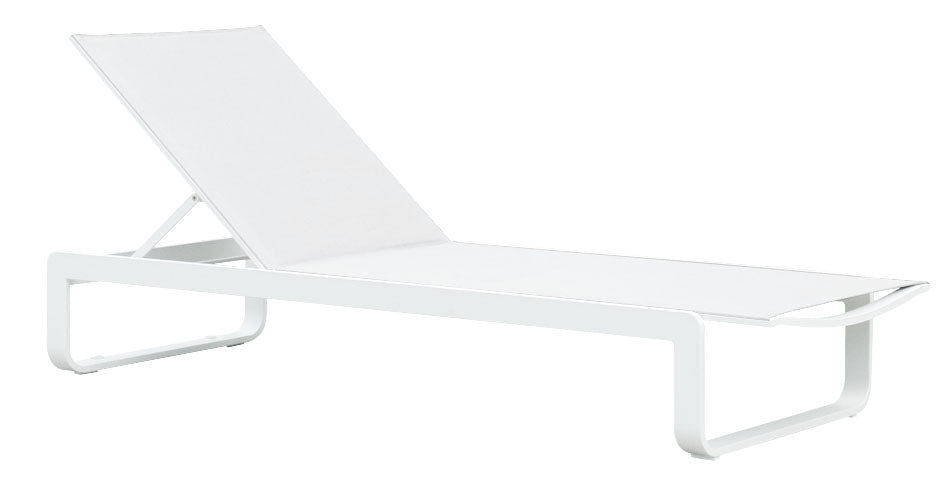 Bain de soleil en aluminium - ROMY toile blanche