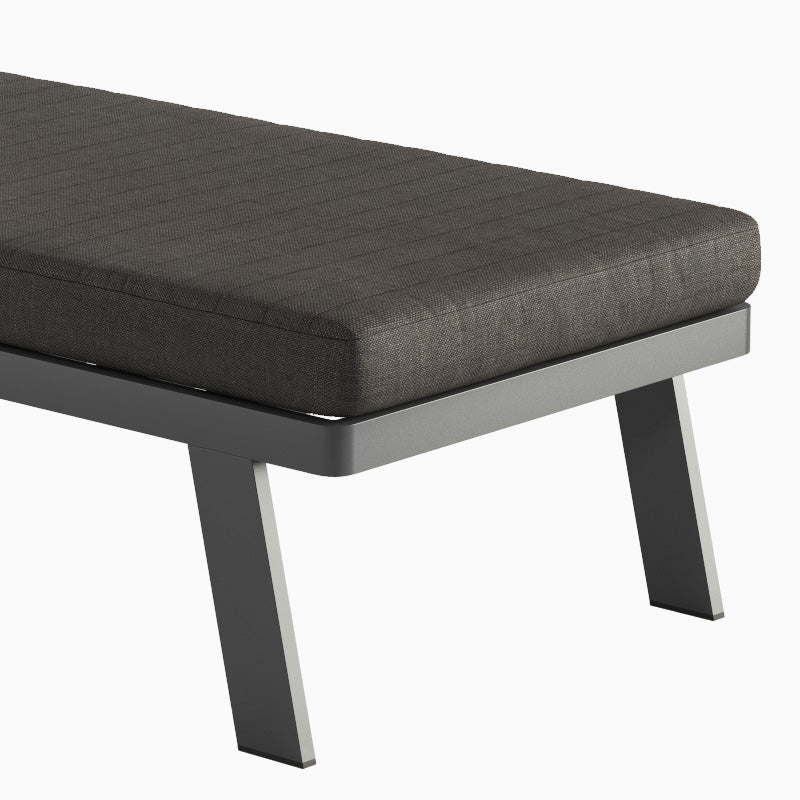 Duo de bains de soleil aluminium et bois teck - NOFFY NOIR