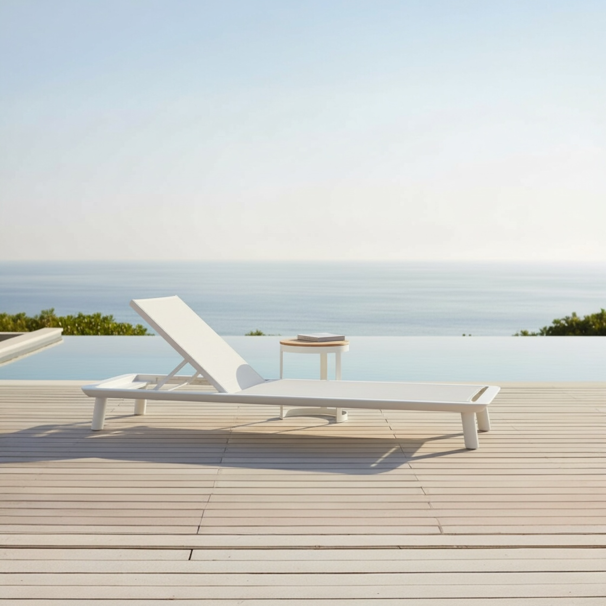 Bain de soleil lara en alu blanc