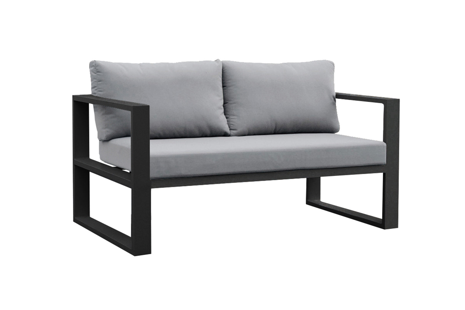 Canapé 2 places de jardin en aluminium - BELLY NOIR