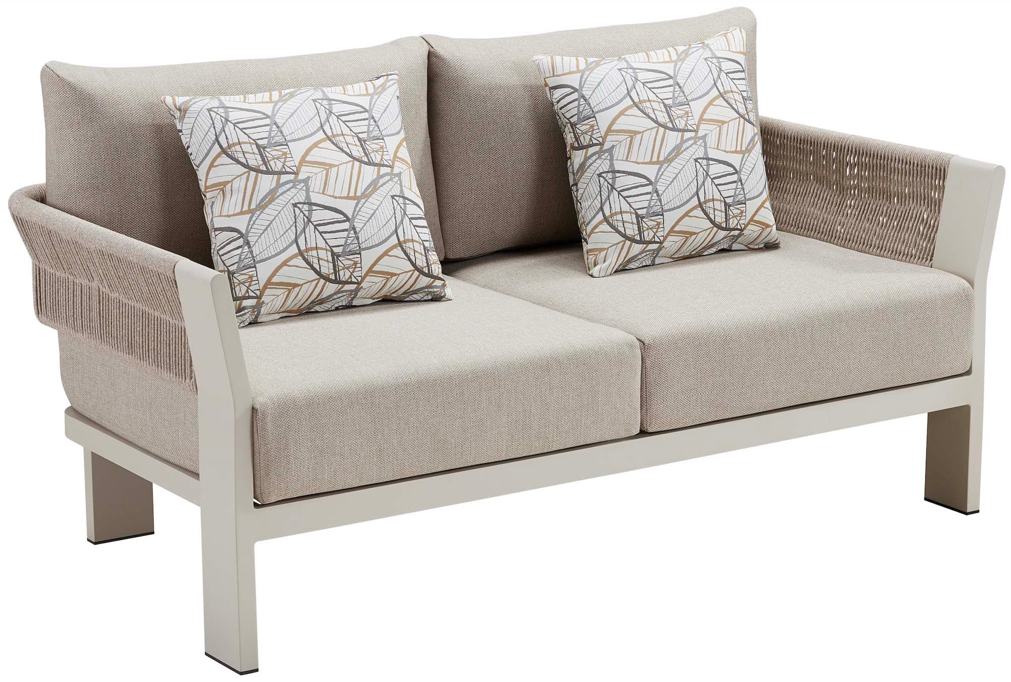 Canapé de jardin design en aluminium et corde 4places - OLBY