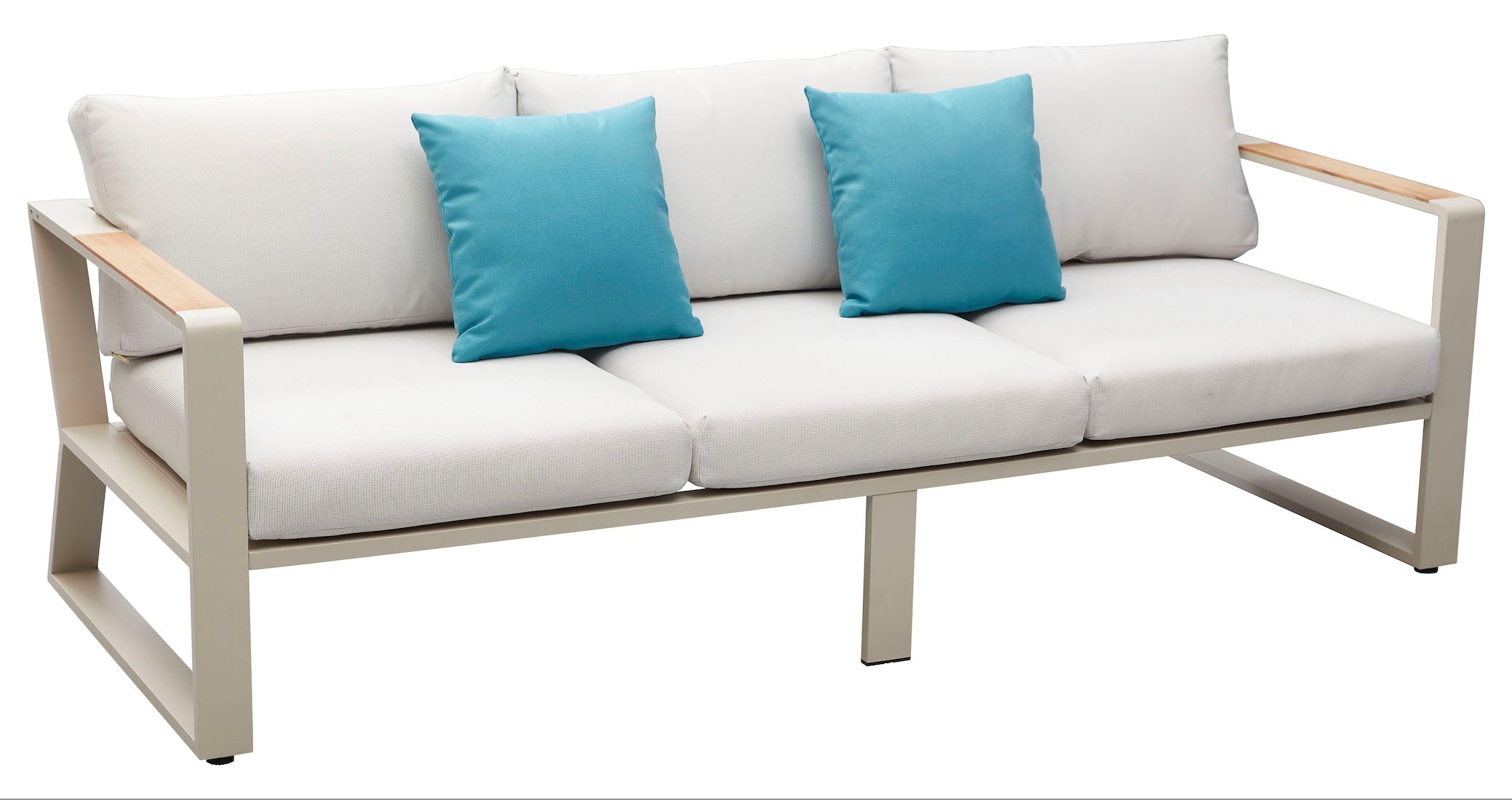 Salon de jardin design en aluminium et en teck - EXY