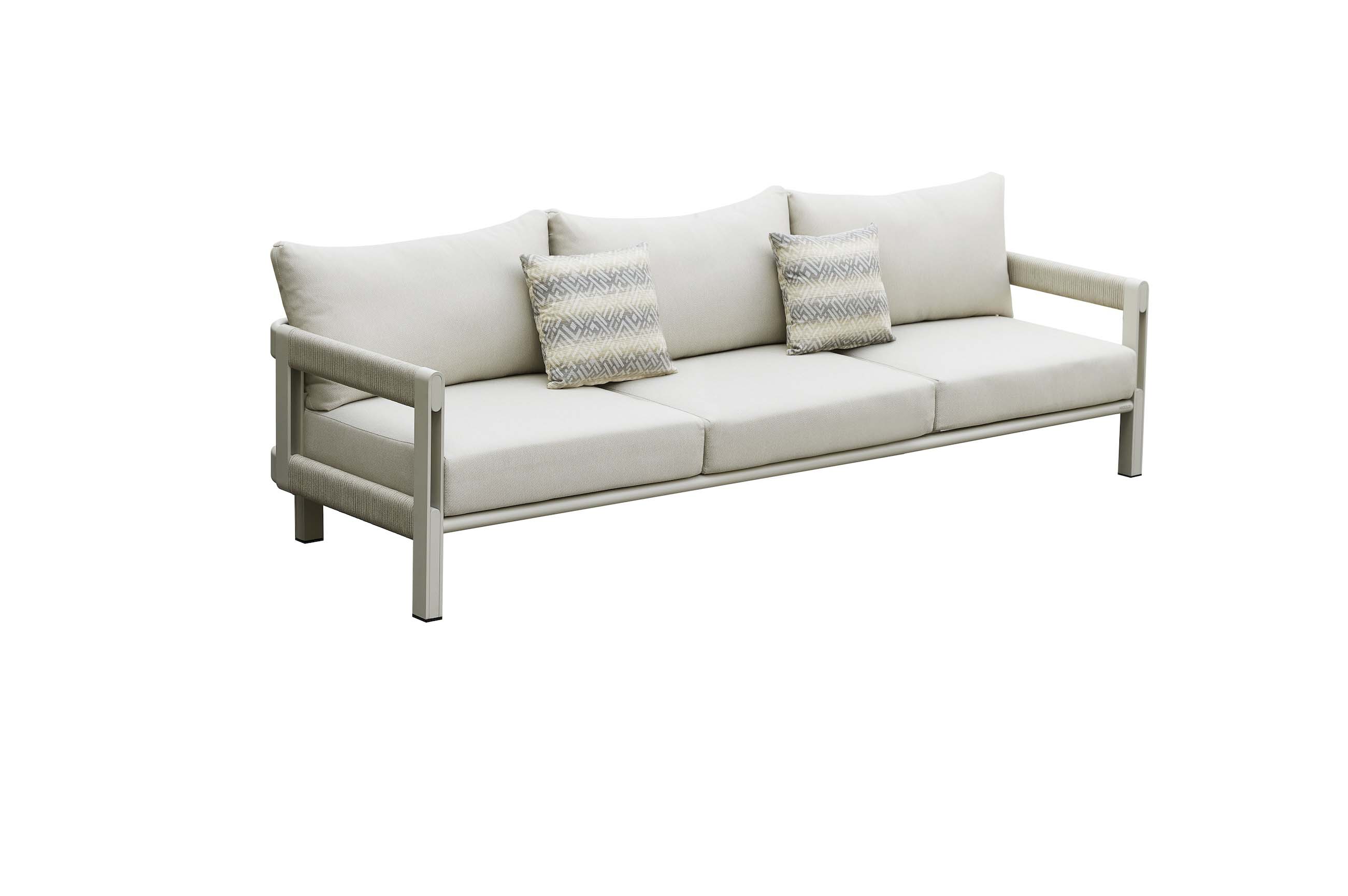 Salon de jardin design en aluminium et corde 5places - MILAN