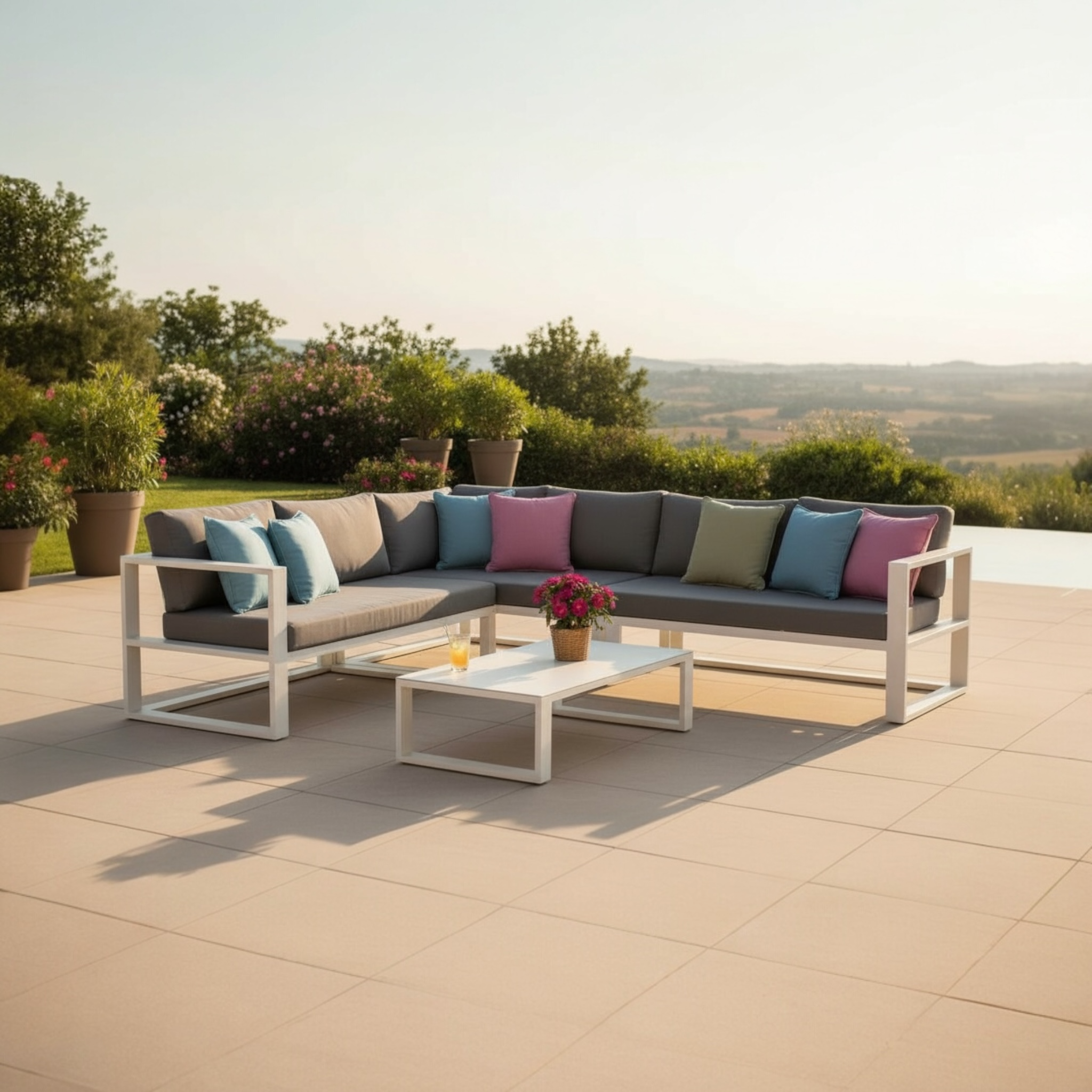 Canapé de jardin design en aluminium haut de gamme - BELLY COSY