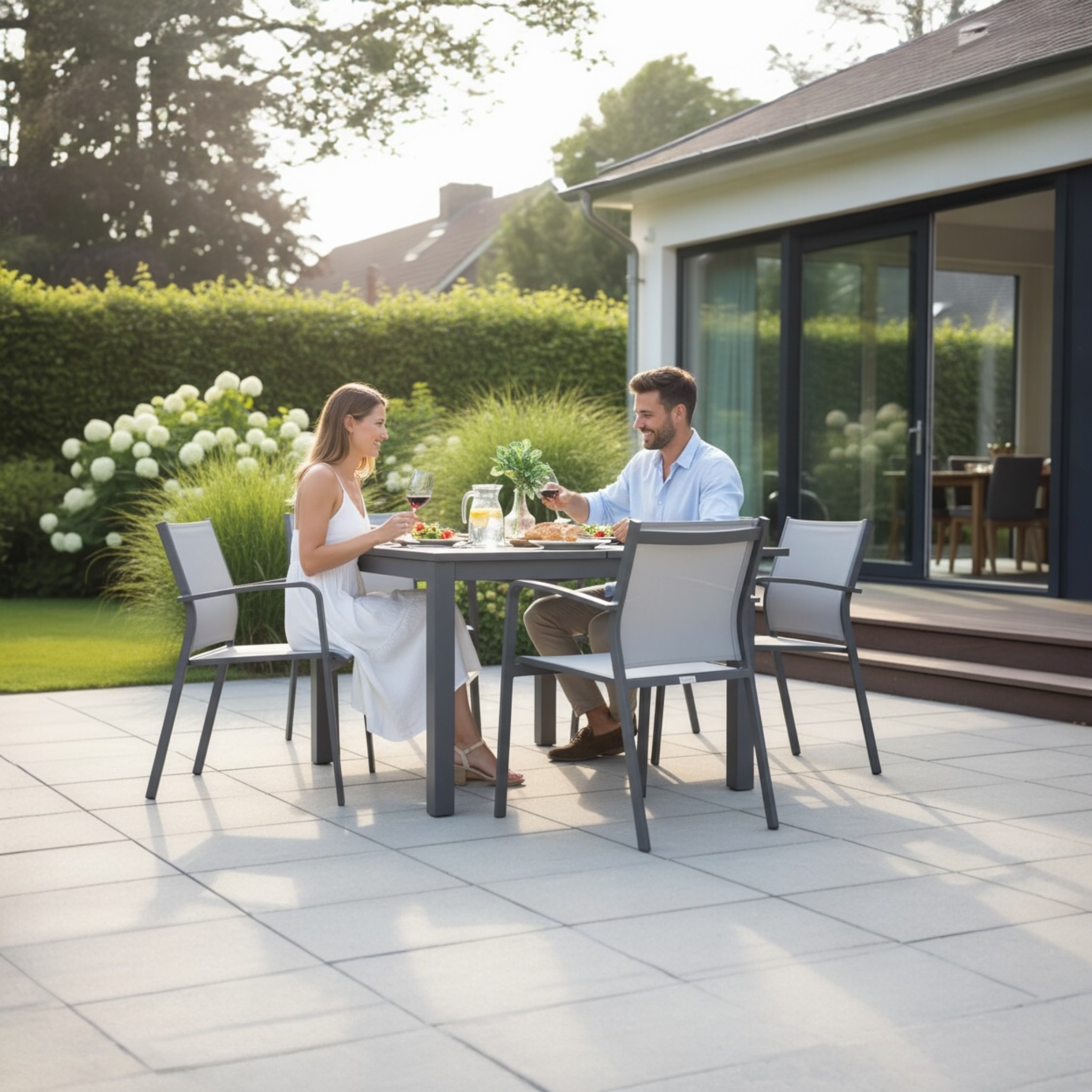 Fauteuils de jardin empilable en aluminium