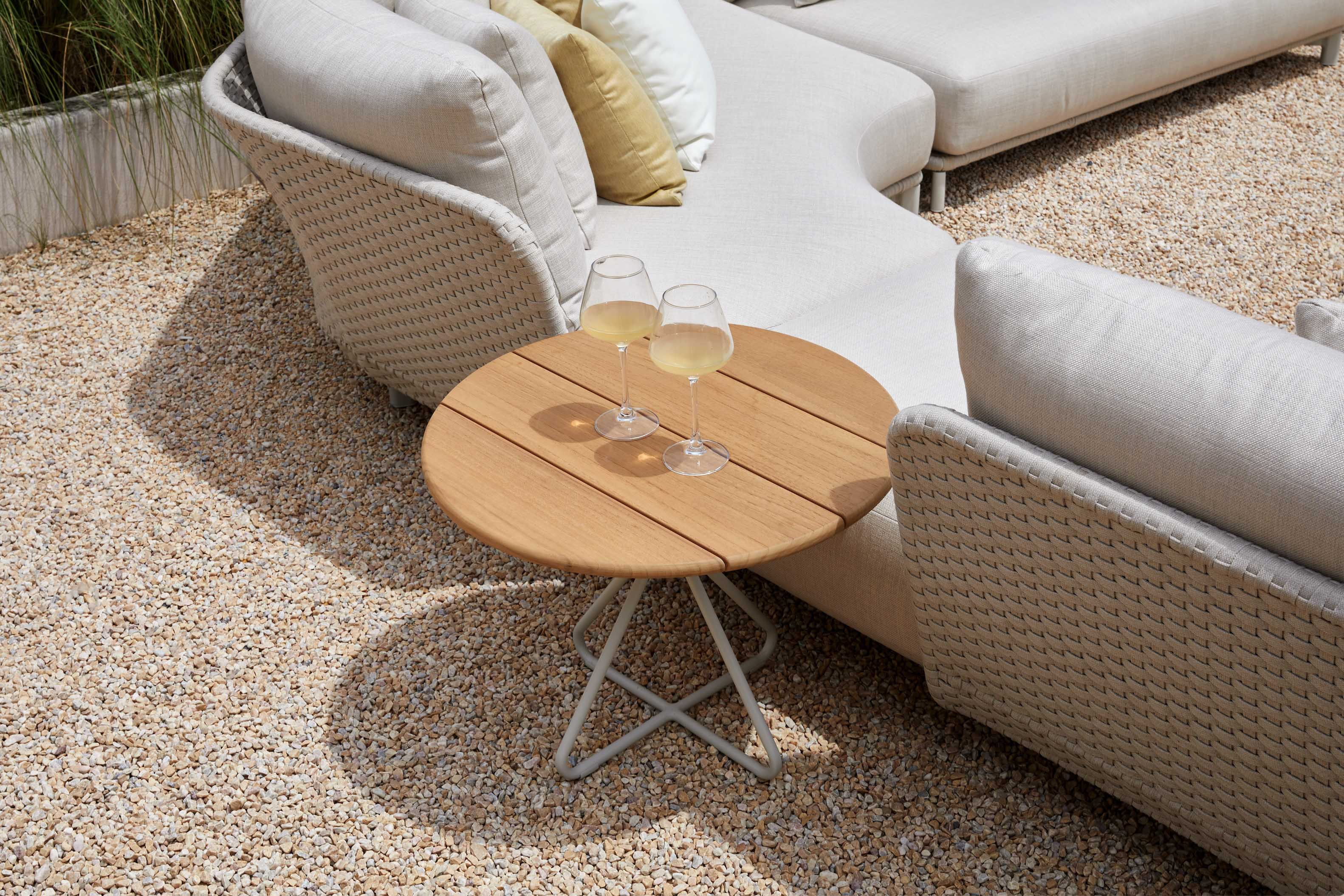 Salon de jardin d'angle en aluminium et corde tressée - CHARLY