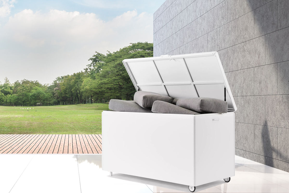 Coffre de Rangement jardin en aluminium haut de gamme - EASY BLANC