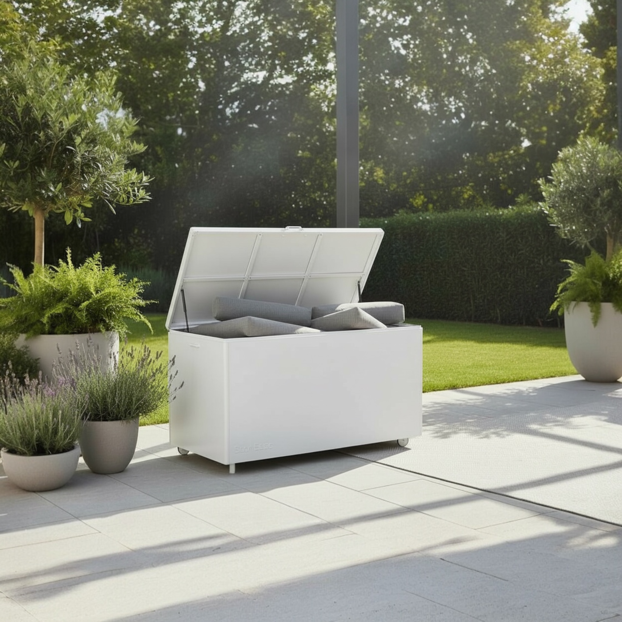 Coffre de Rangement jardin en aluminium haut de gamme - EASY BLANC