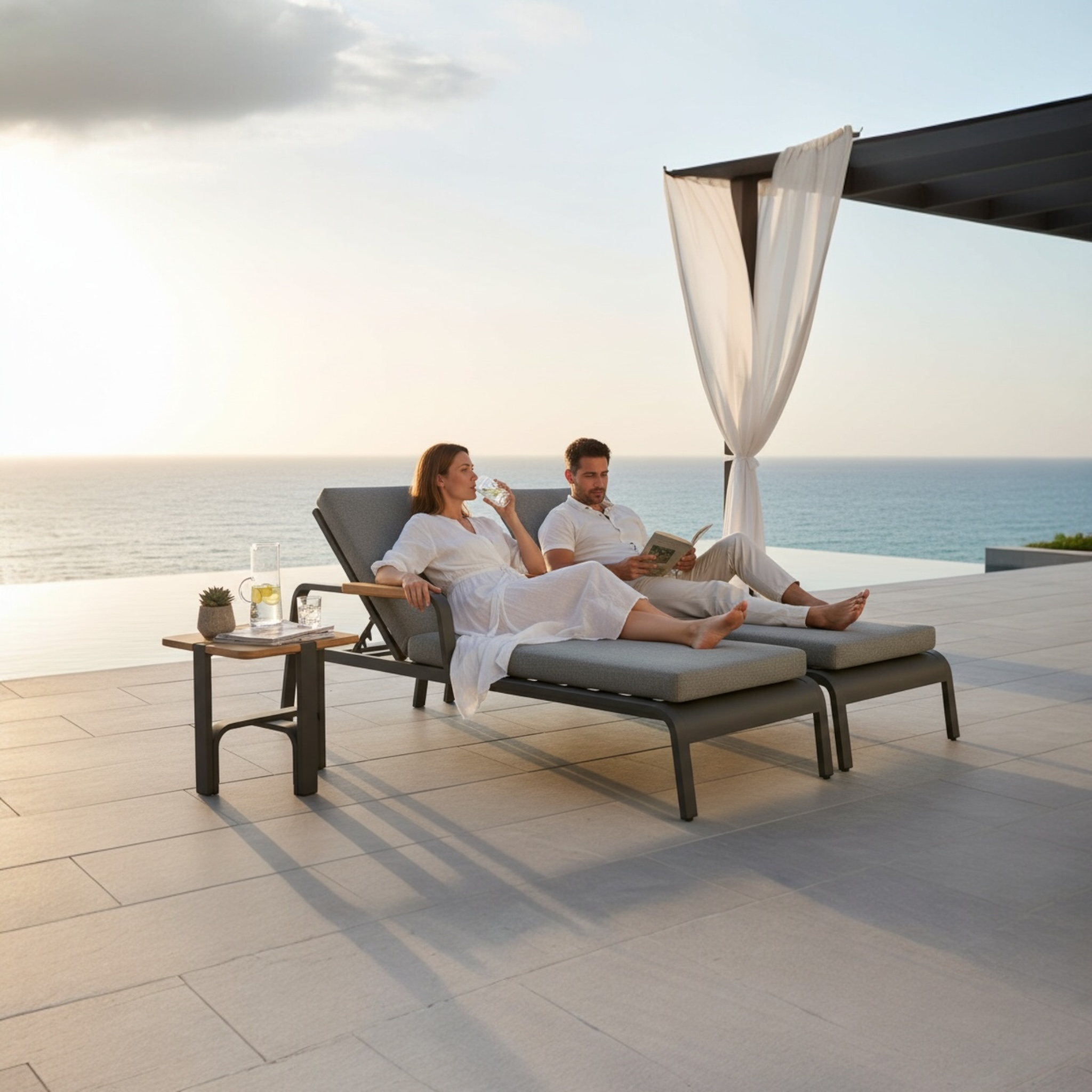 Lit de piscine design confortable Viscounti