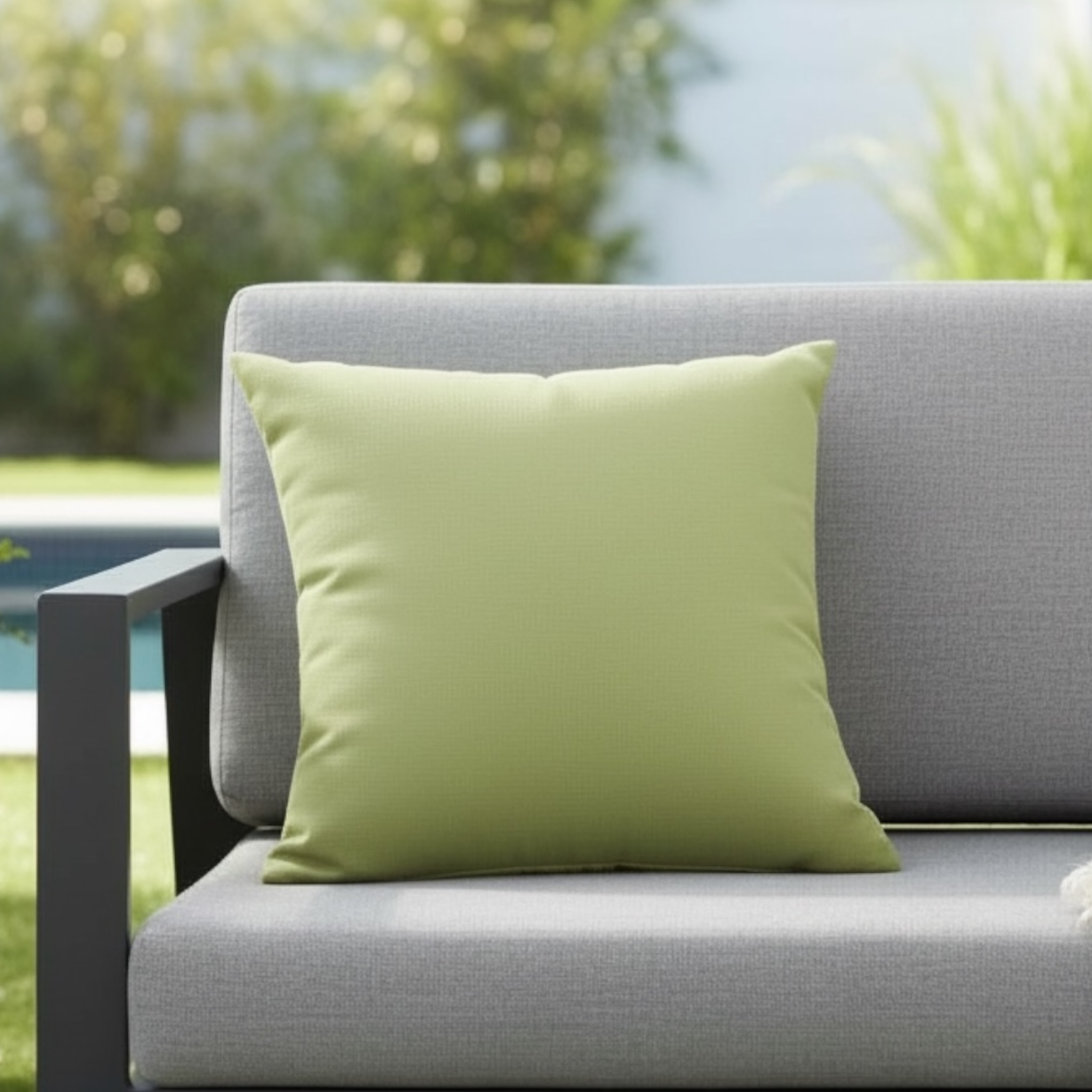 Coussin extérieur vert clairSUNBRELLA, vue de face