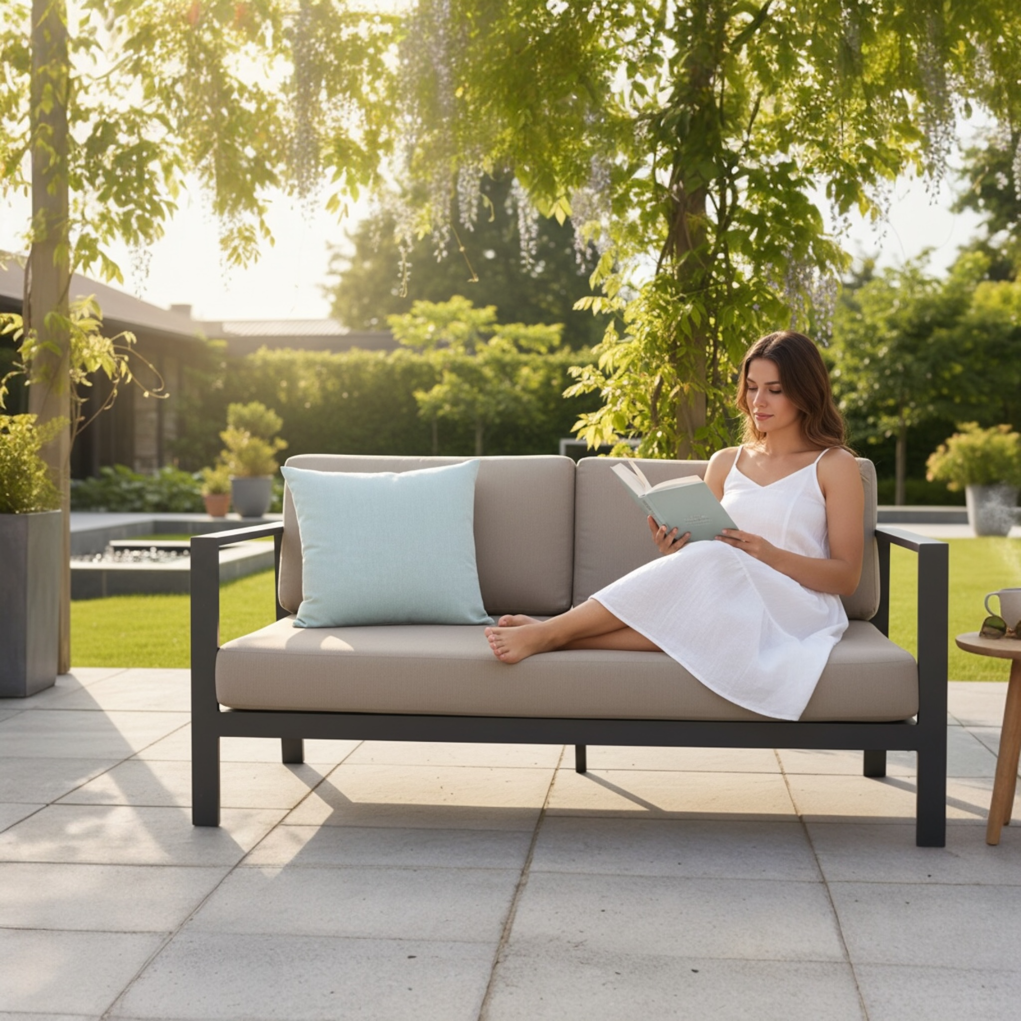 Coussin d’extérieur SUNBRELLA bleu pâle 40×40 cm