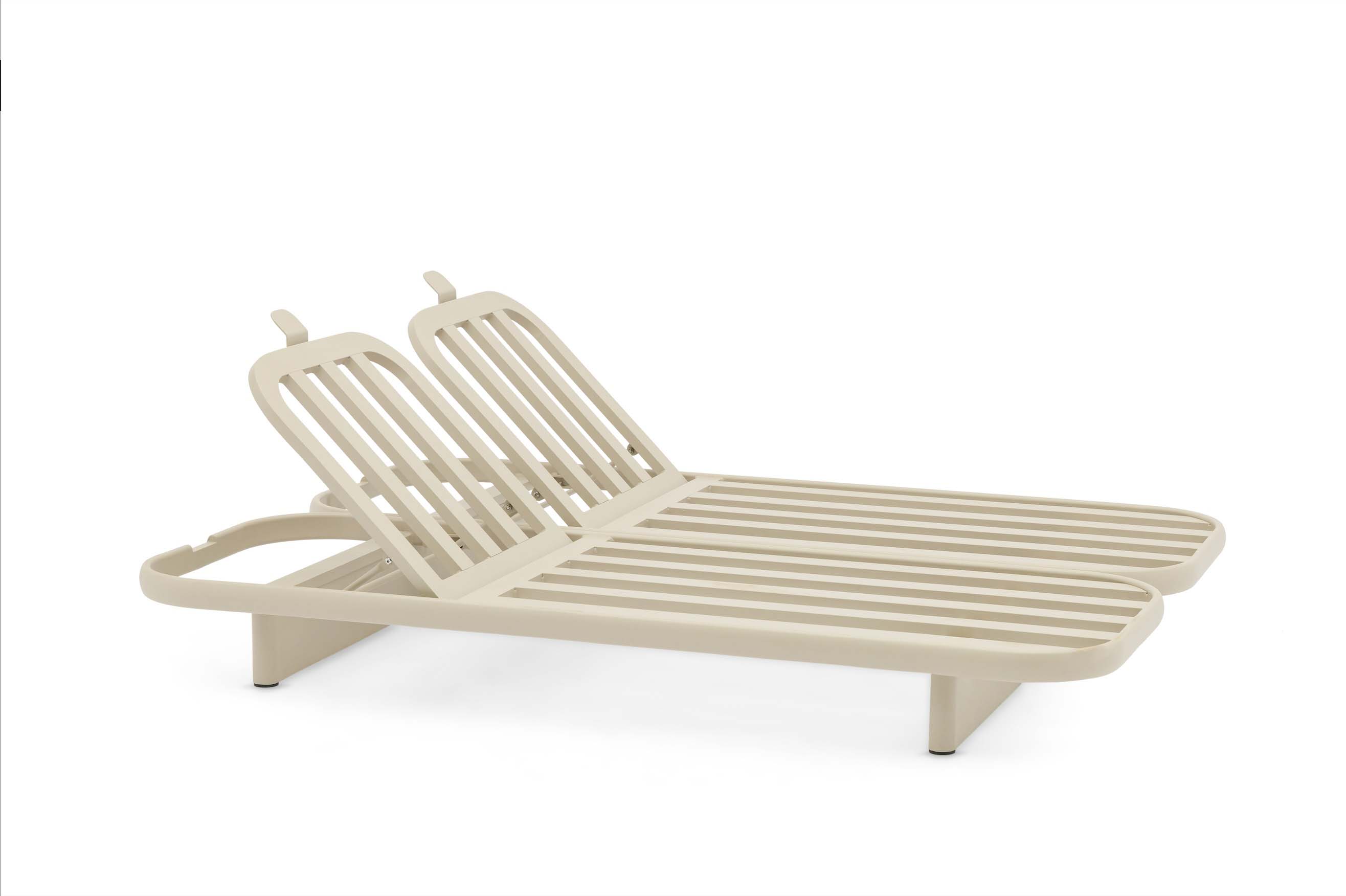 Bain de soleil double haut de gamme en aluminium - ROSA BEIGE