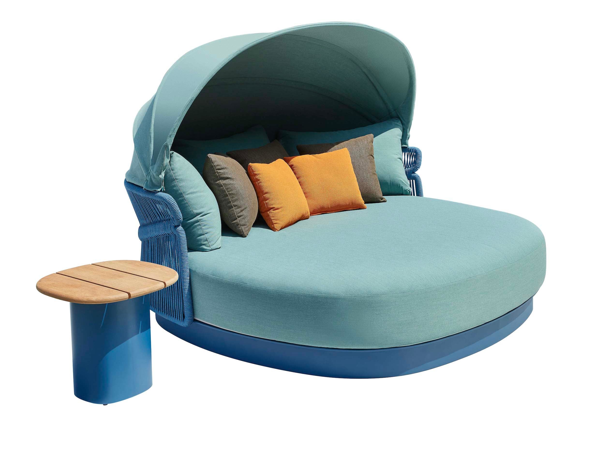 Lit de piscine double en aluminium bleu - LASKA BED