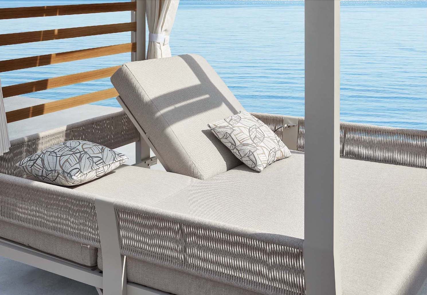 Lit de piscine double en aluminium et corde - OLBY BED