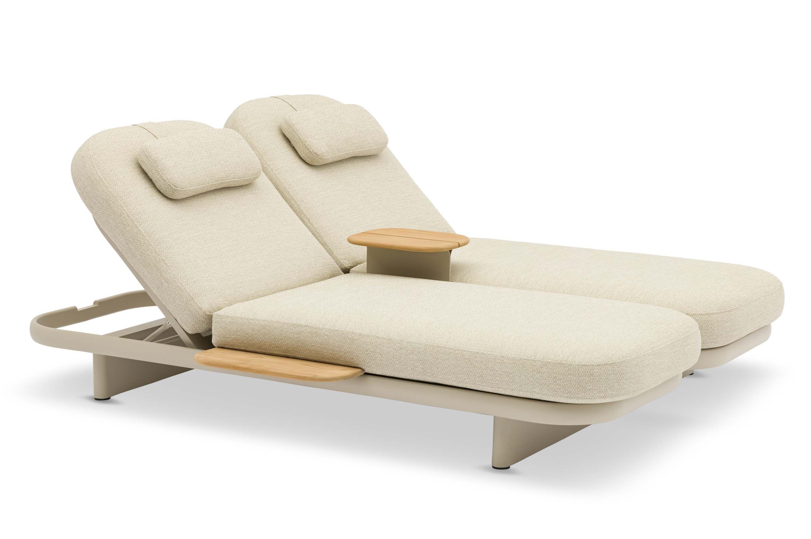 Bain de soleil double haut de gamme en aluminium - ROSA GRIS