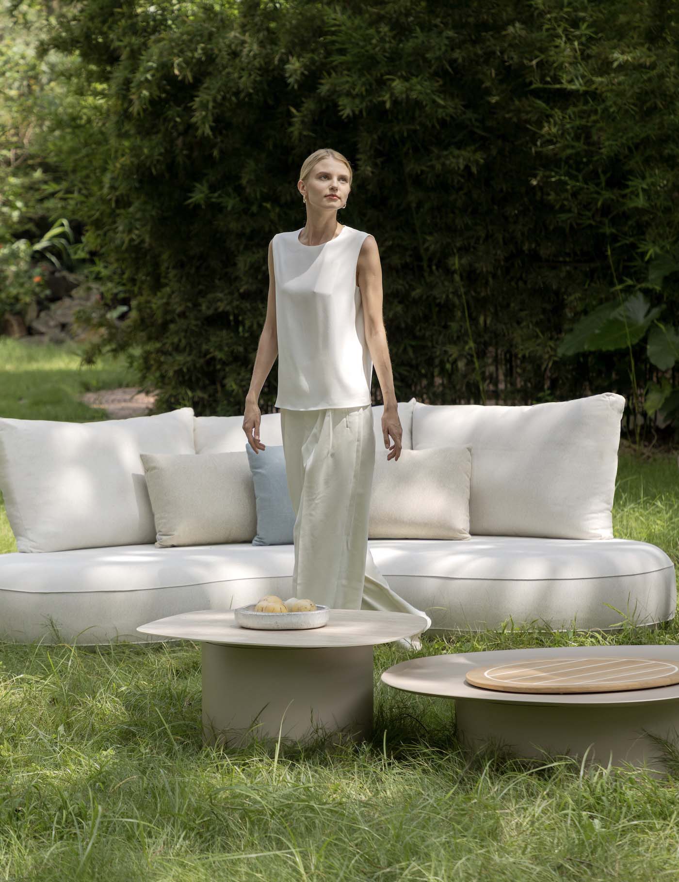 Salon de jardin modulable luxe design en aluminium 4 places - ELYO