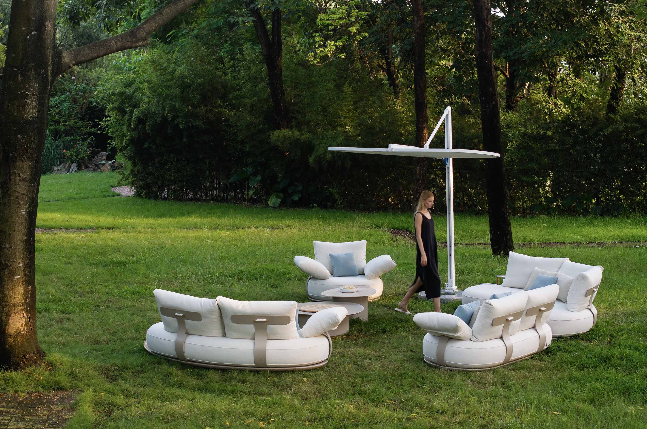 Salon de jardin modulable luxe design en aluminium 7 places - ELYO XL