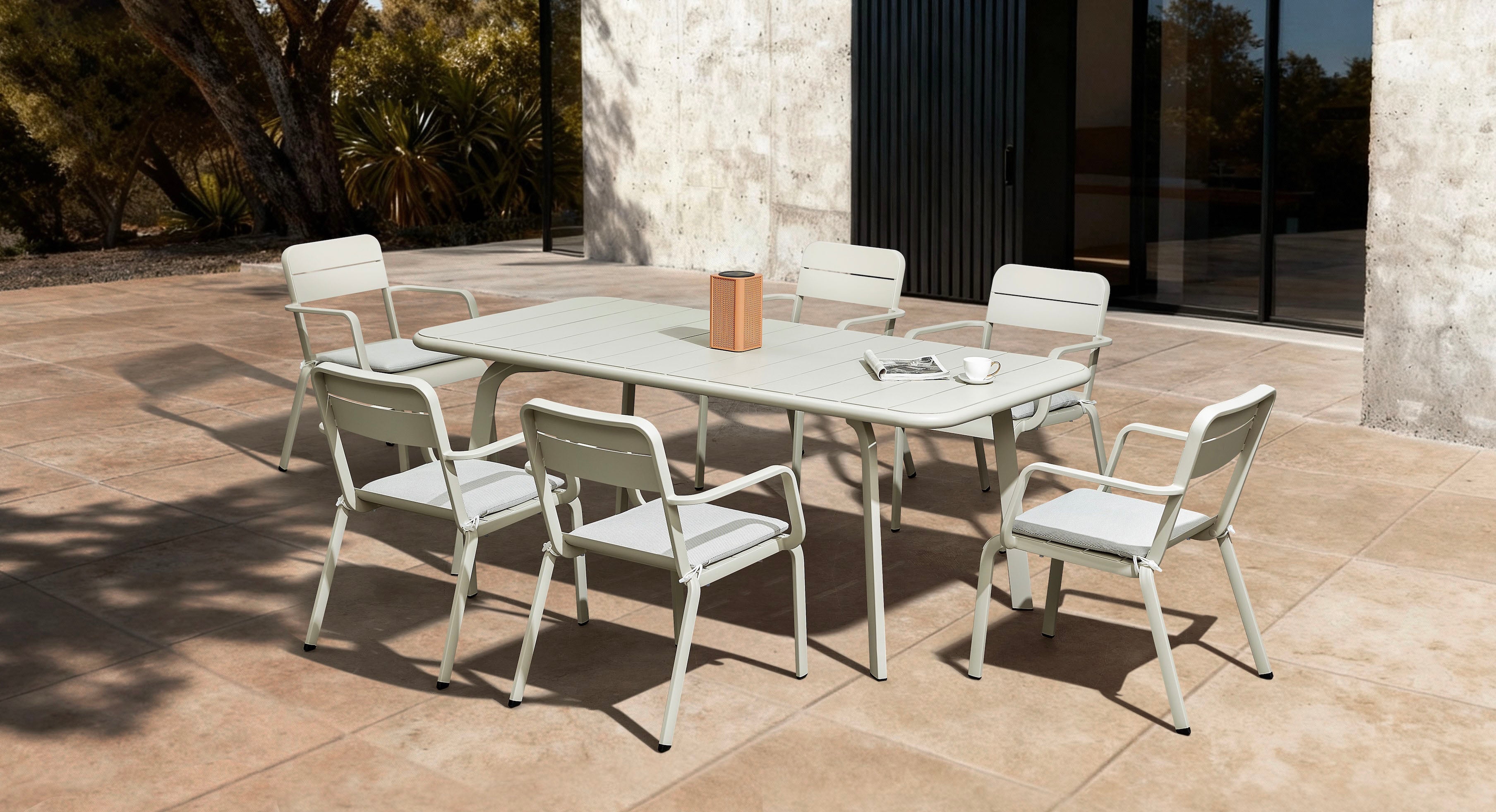 Ensemble repas extérieur en aluminium - JOY