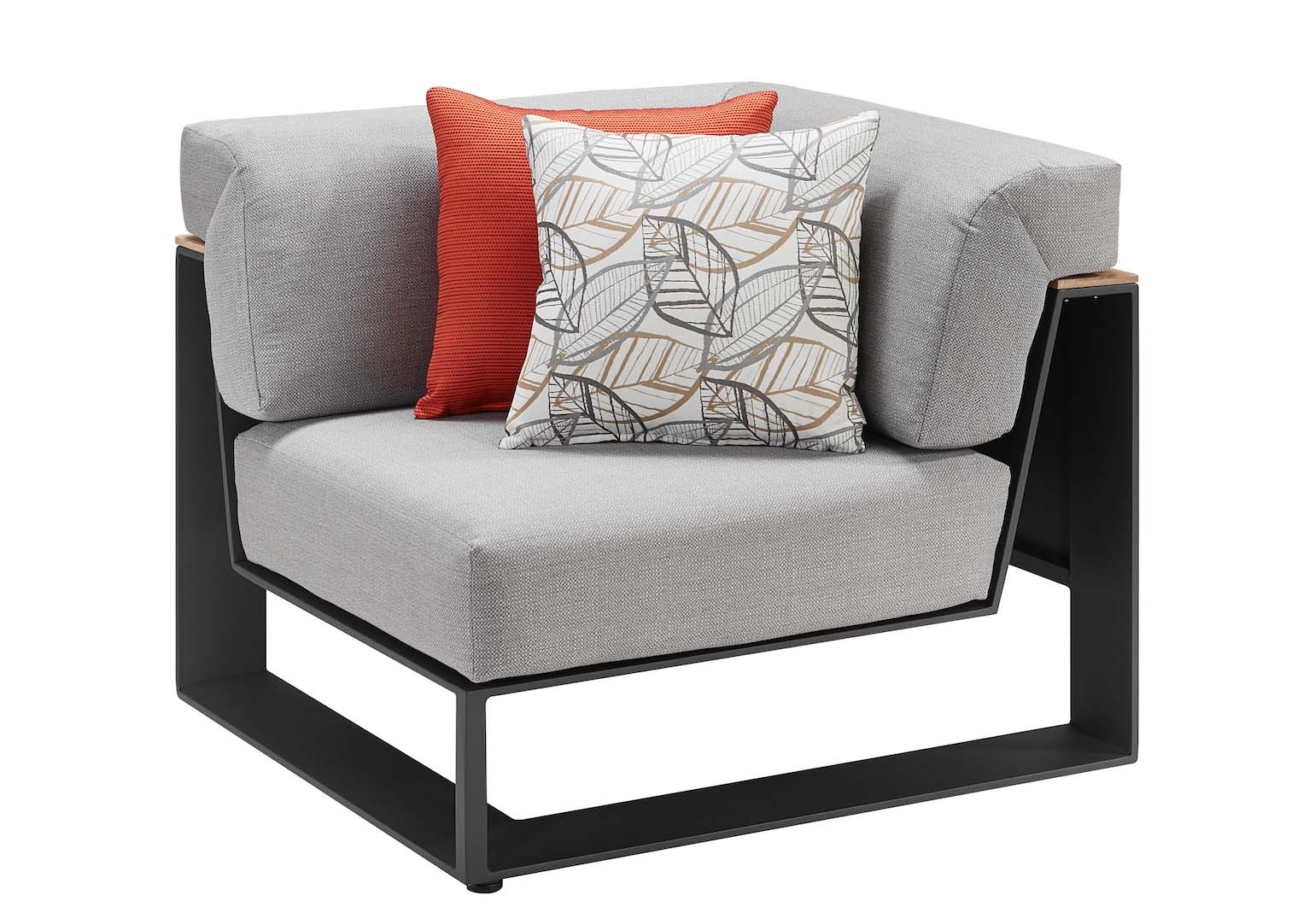 Grand salon de jardin d'angle en aluminium et en teck haut de gamme - SOFY PLUS