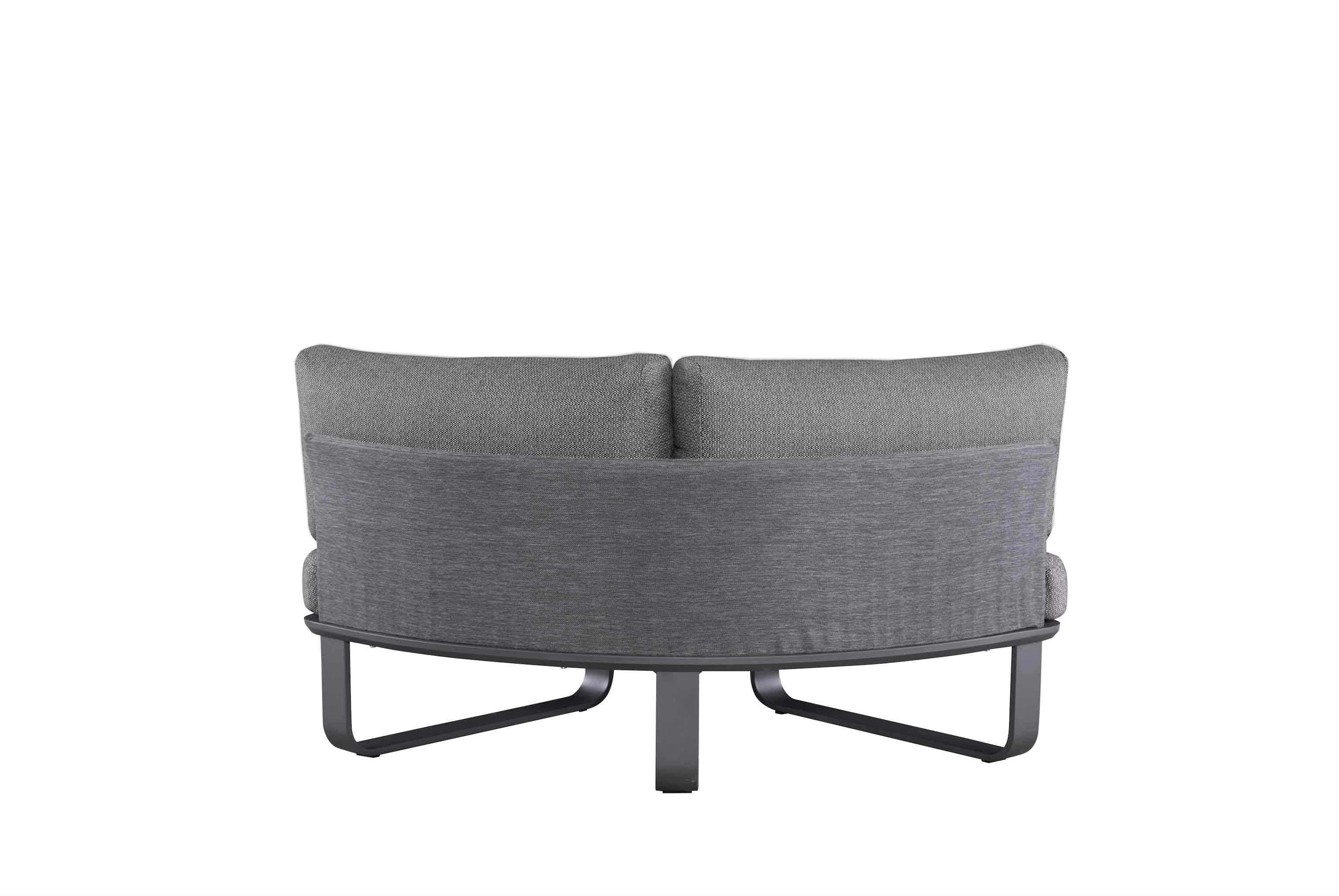 Canapé d'angle de jardin moderne aluminium - EMY NOIR