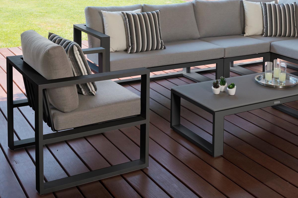 Fauteuil de jardin en aluminium - BELLY NOIR