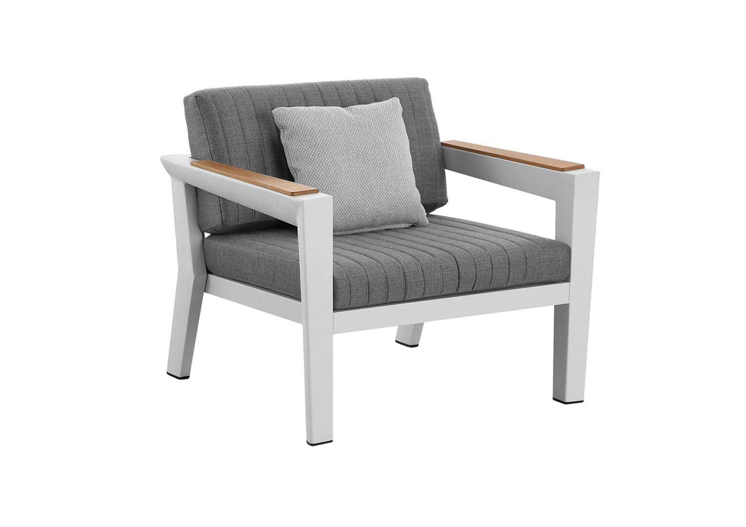 Salon de jardin design en aluminium et en teck - CHAMPION