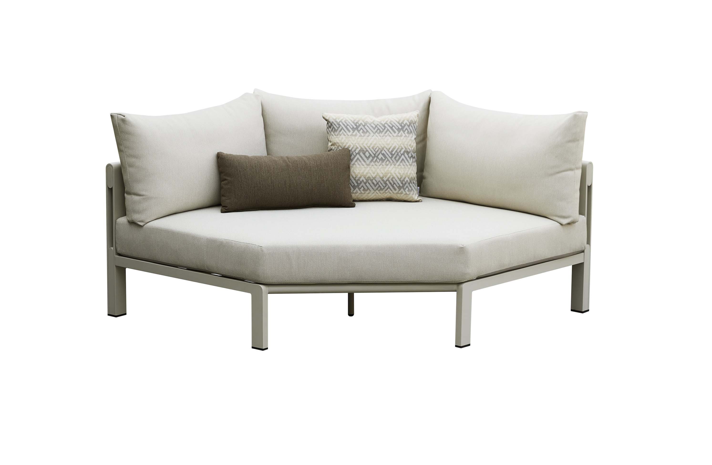 Fauteuil d’angle extérieur design en aluminium et corde