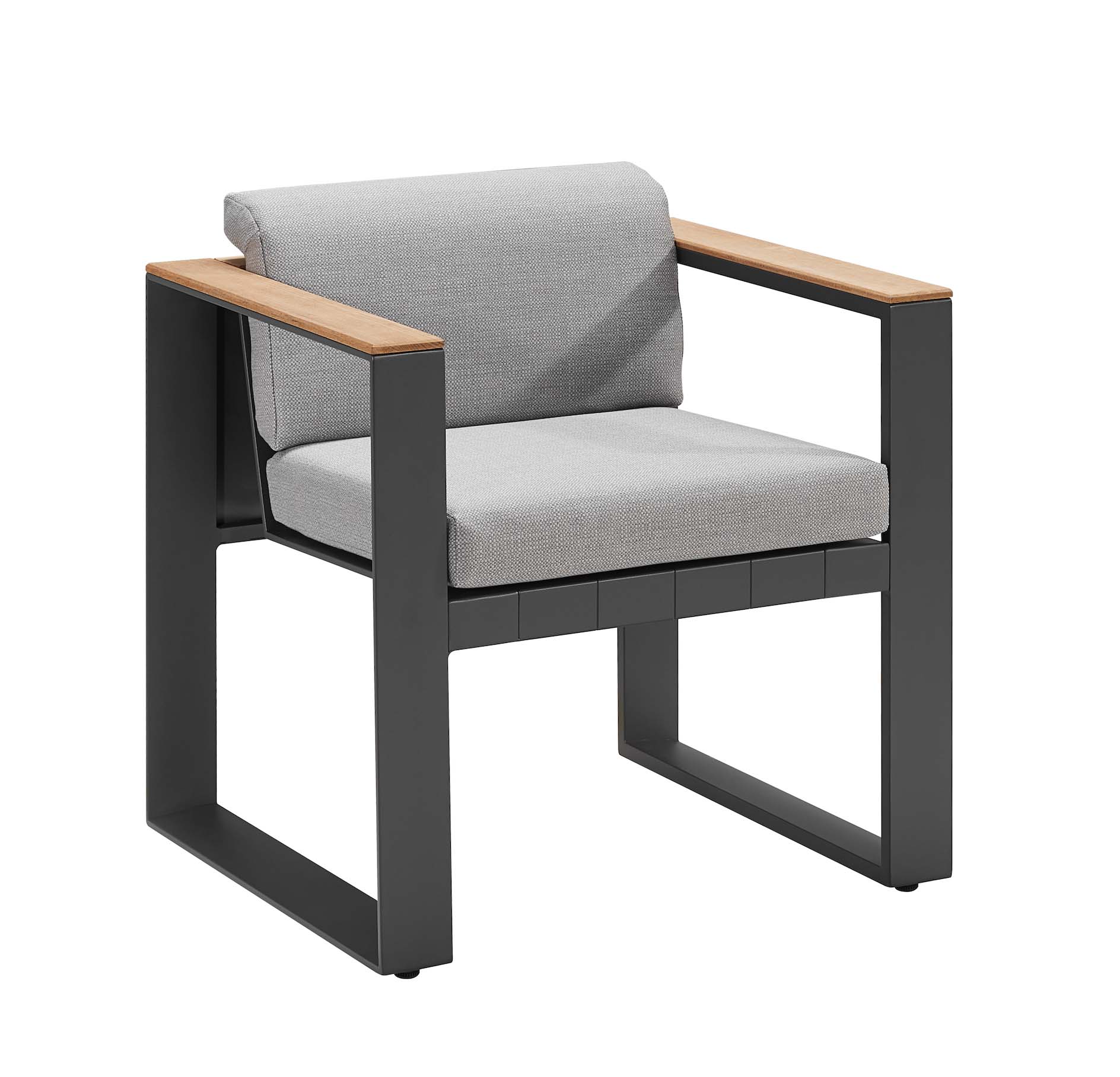 Ensemble repas de jardin haut de gamme aluminium et teck - SOFY