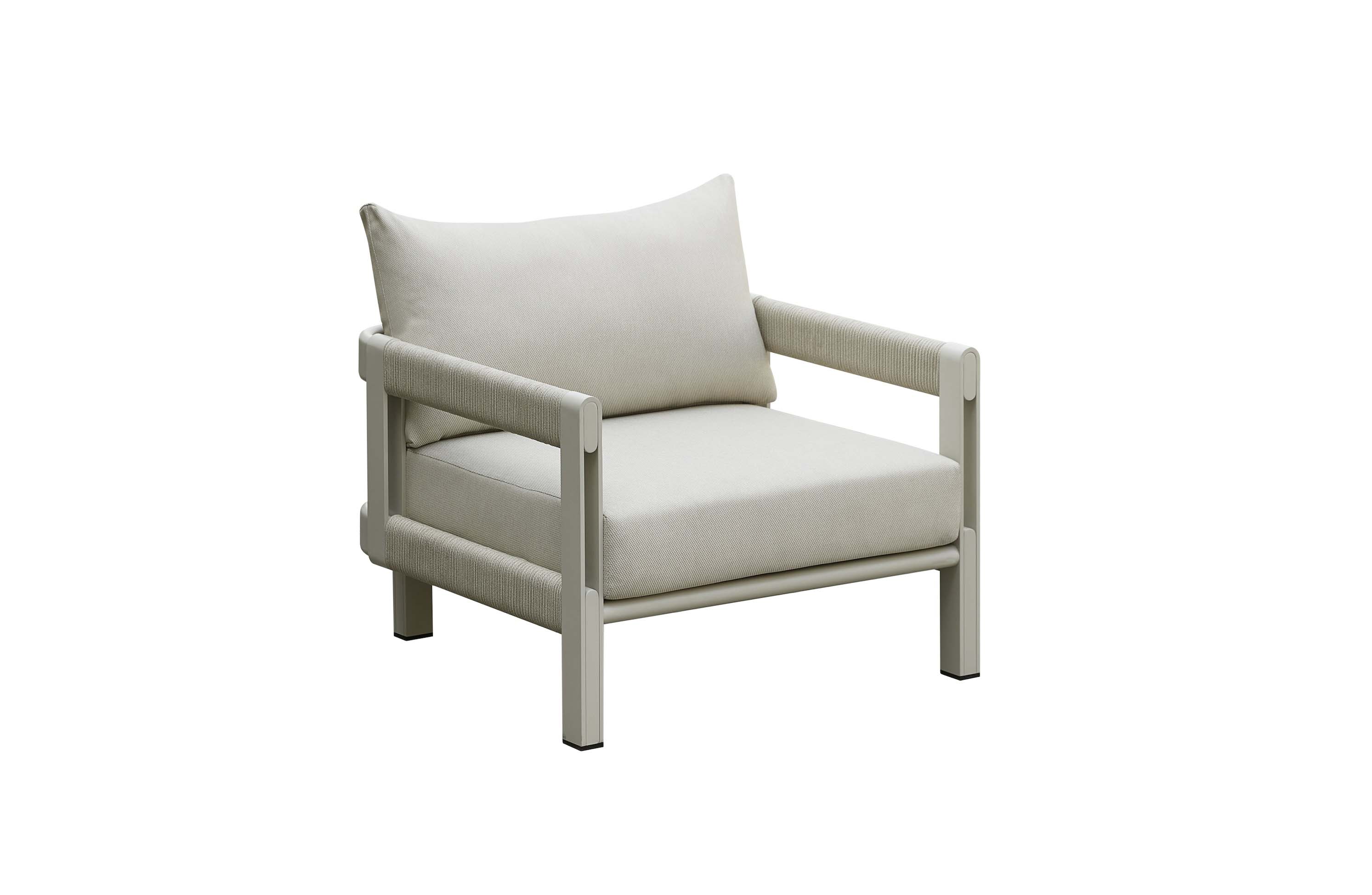 Fauteuil extérieur design italien en aluminium et corde