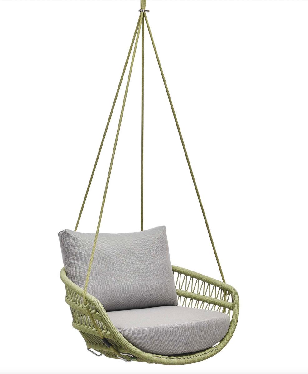 Fauteuil balançoire suspendu en corde vert extérieur - FLEUR