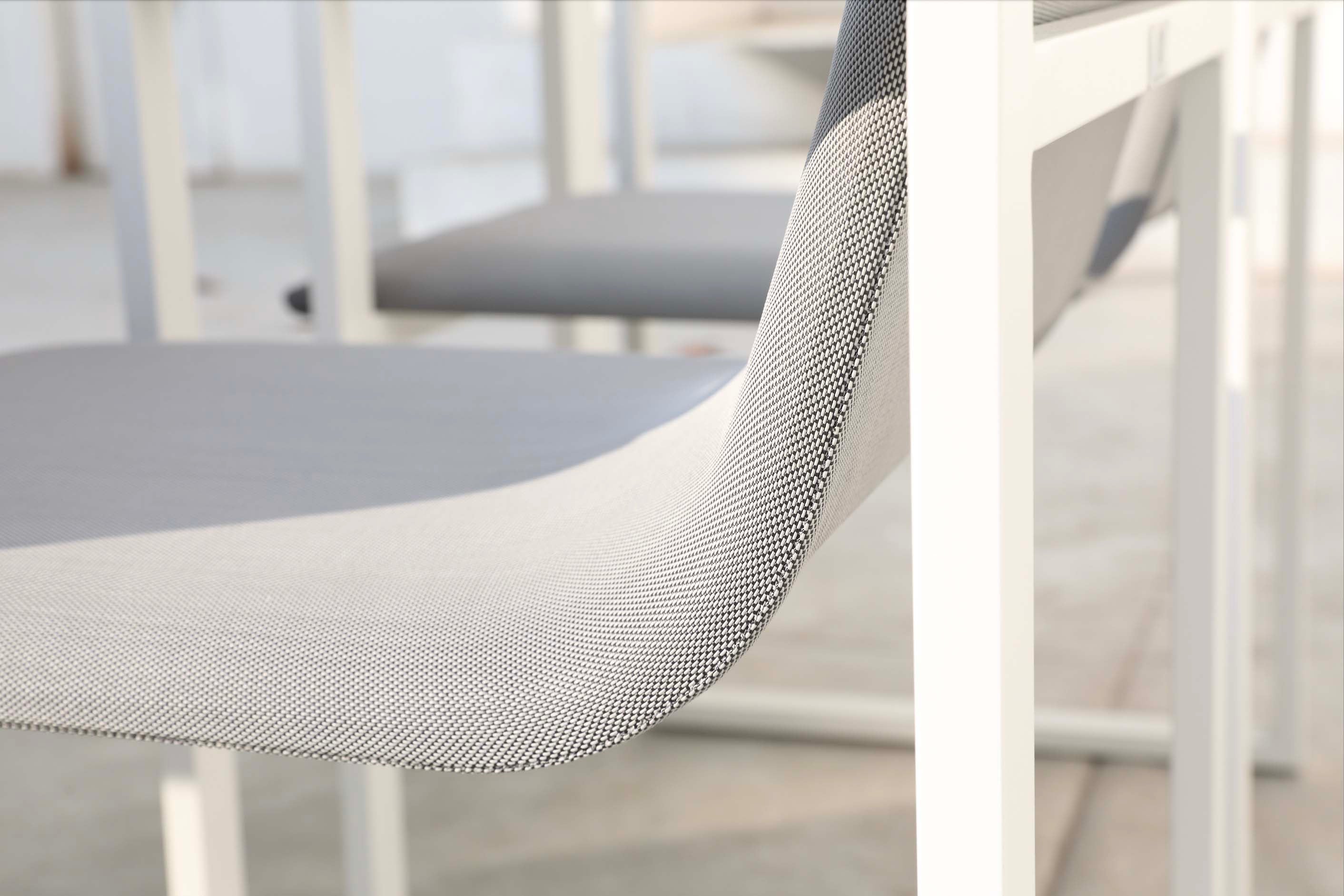 Chaise de jardin design en aluminium - COMO gris (lot de 2)