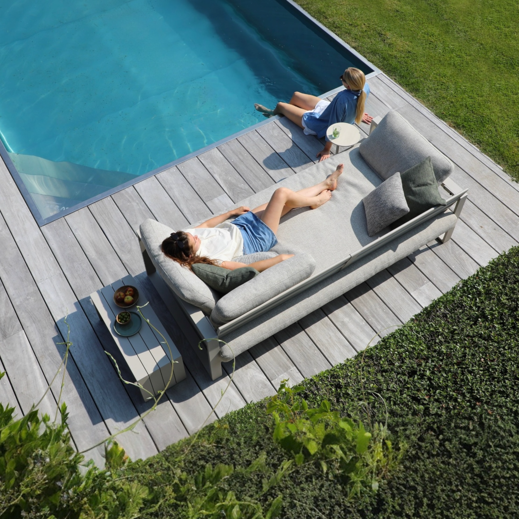 Grand banquette de jardin modulable Mael