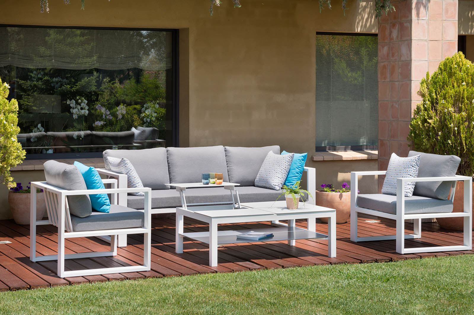 Salon de jardin en aluminium 5 places - JELLY