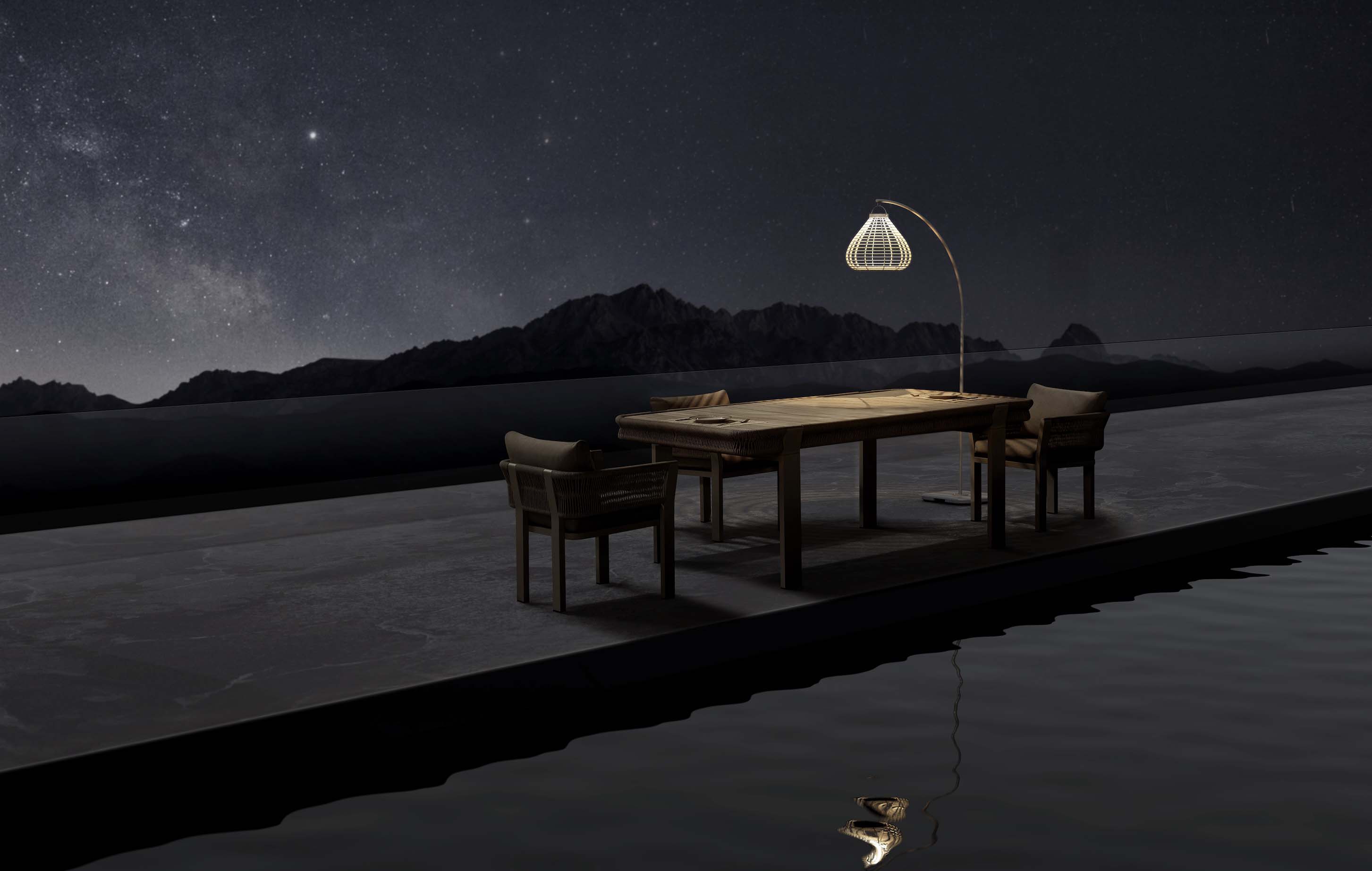 Lampe design extérieur en aluminium - APOLLO BEIGE