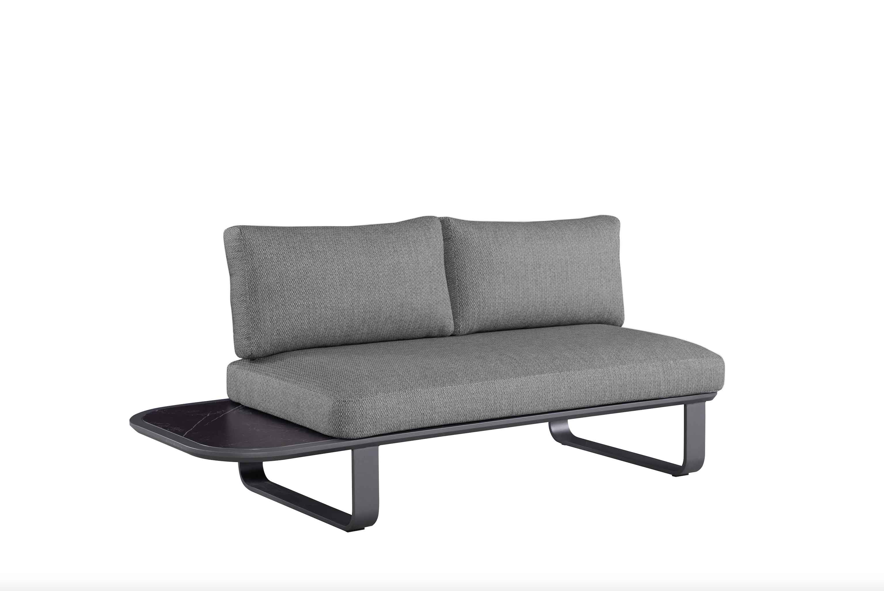 Canapé d'angle de jardin moderne aluminium - EMY NOIR