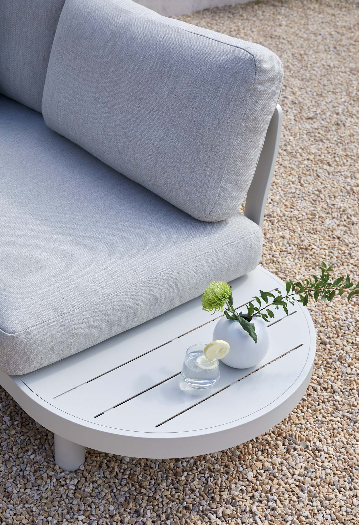 Salon de jardin haut de gamme d'angle en aluminium - ALBA