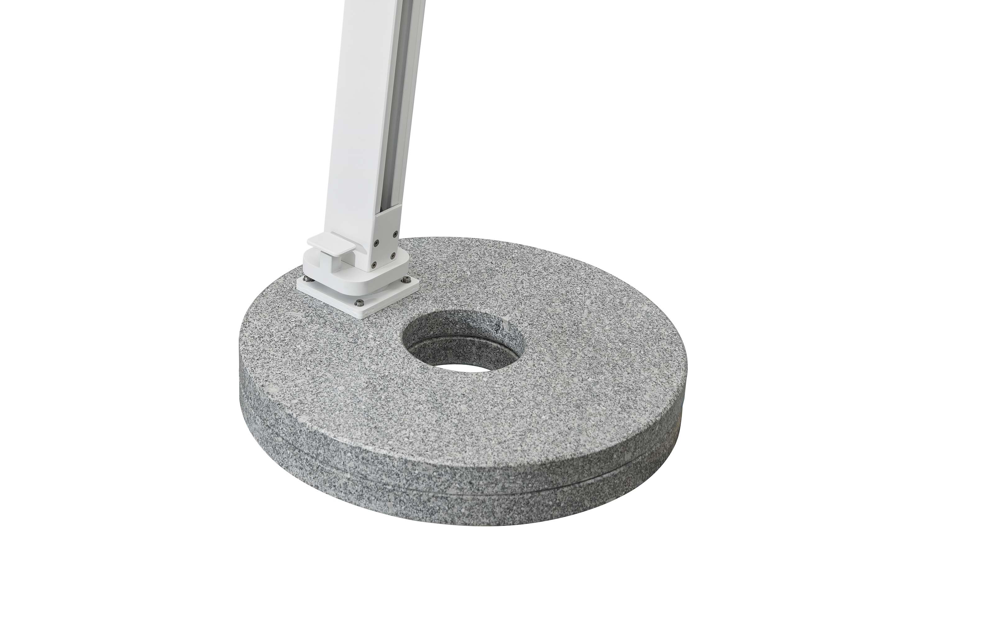 Parasol haut de gamme aluminium blanc avec toile acrylique - ALICE